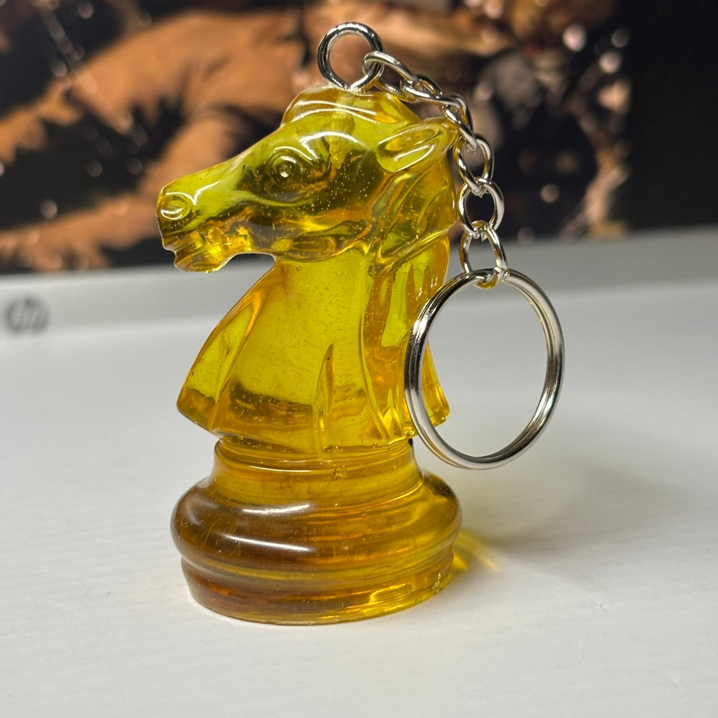 Yellow Supreme Knight - Handmade Resin Keychain - Large Edition