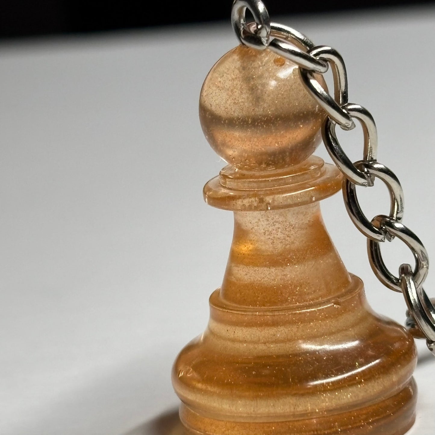 Light Cream Amber Pawn - Handmade Resin Keychain