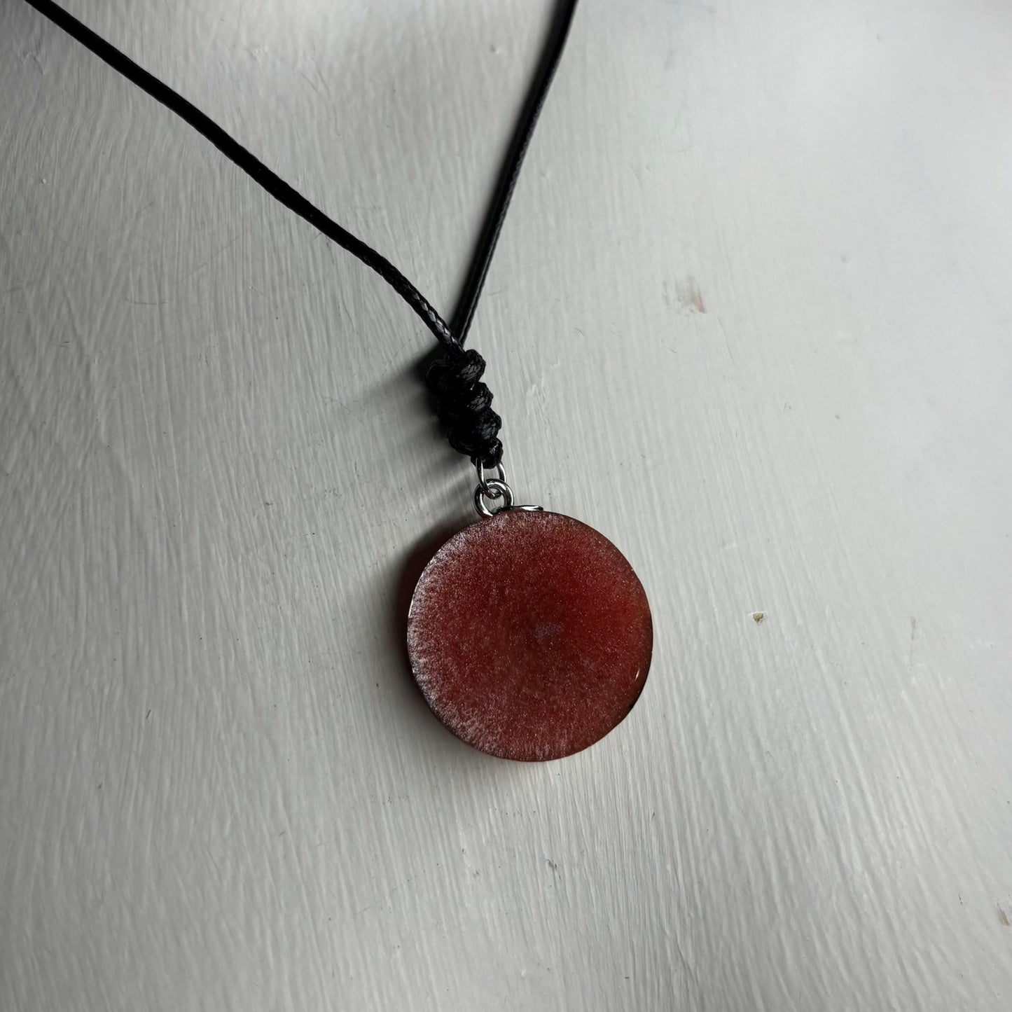 Dark Peach Bishop - Handmade Resin Chess Necklace