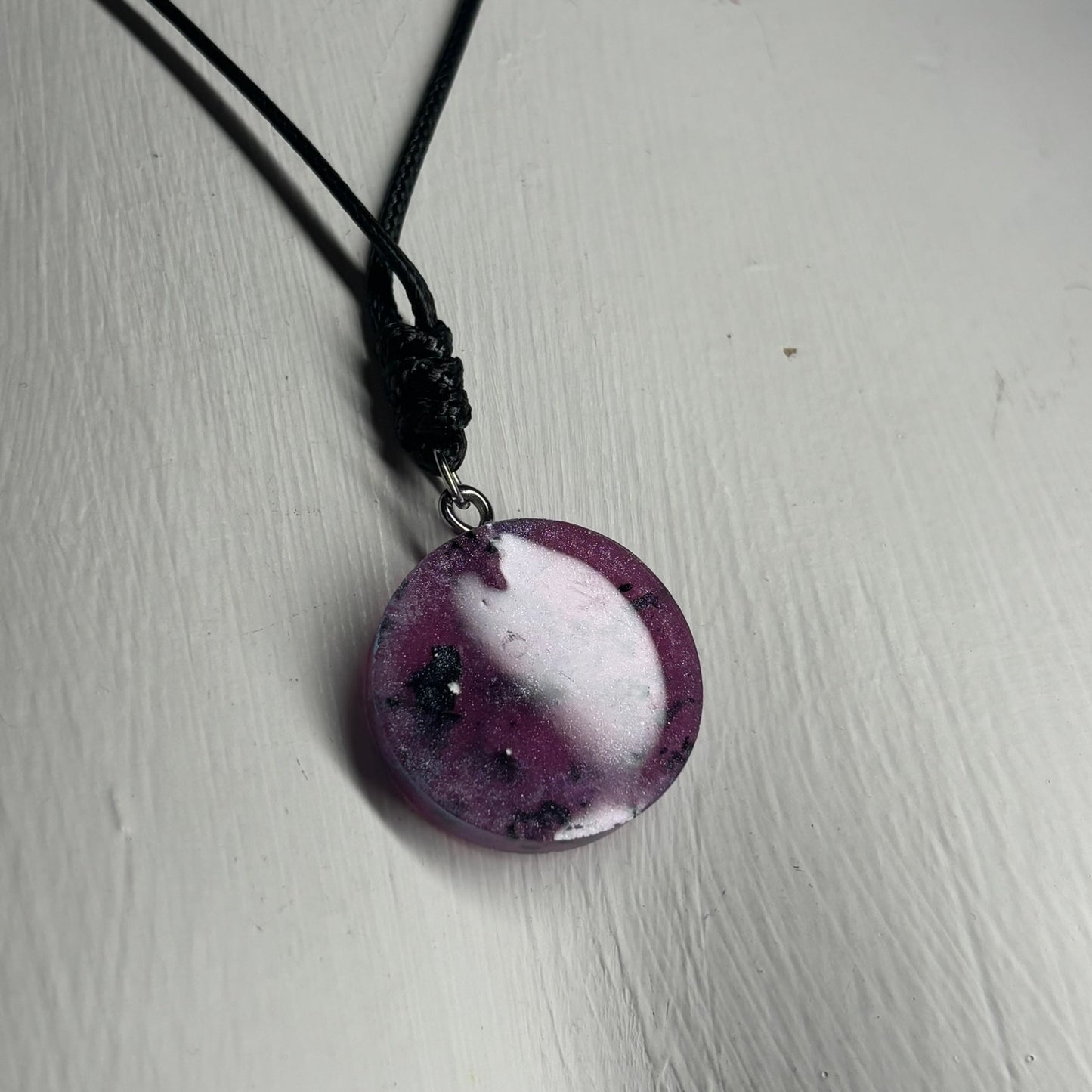 Cosmic Purple Pawn - Handmade Resin Chess Necklace