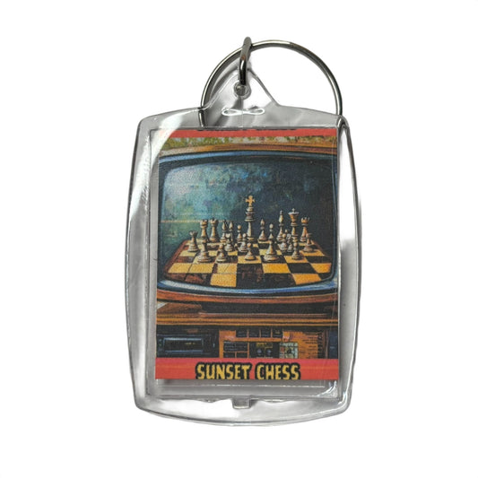 The TV - Chess  Photo Keychain