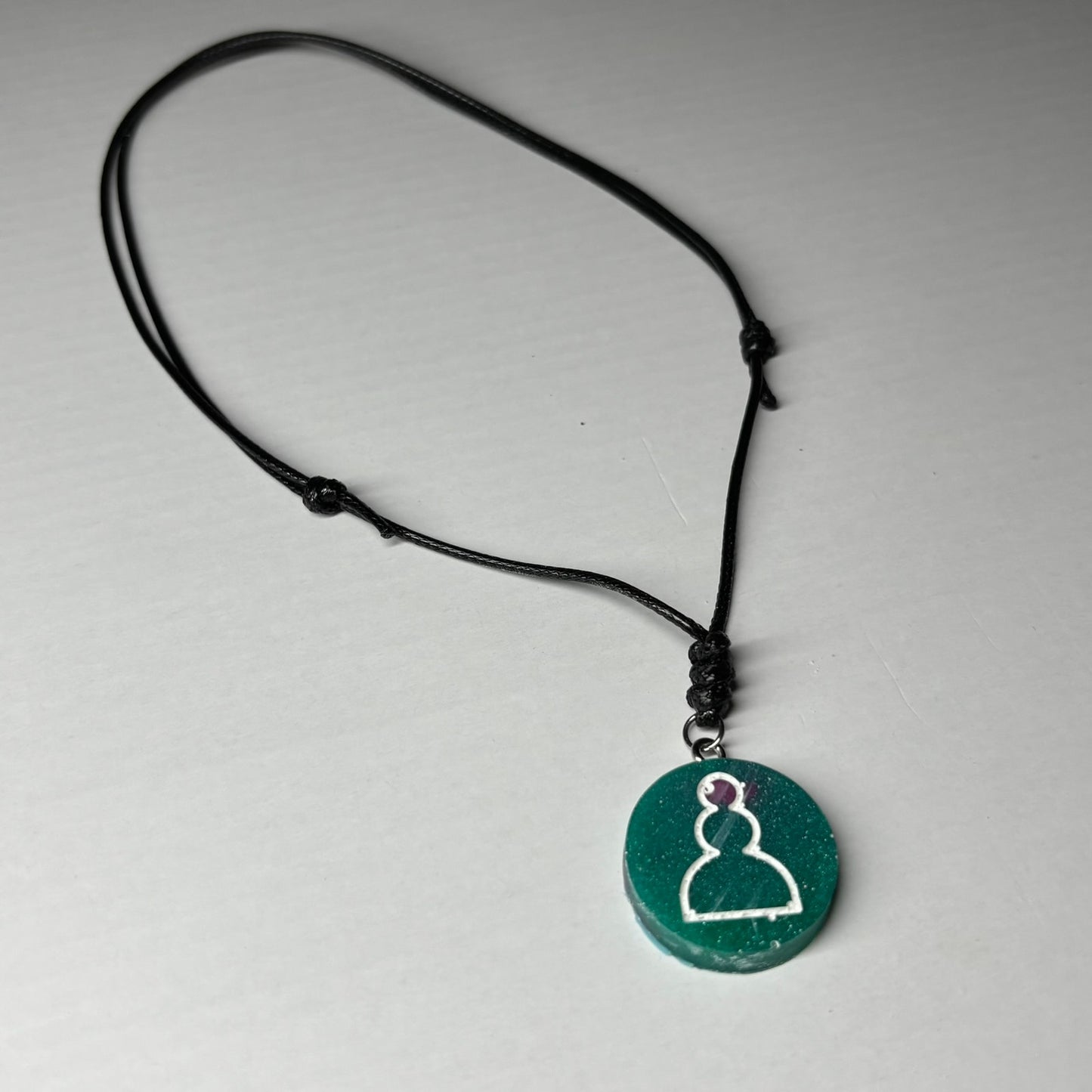 Green Pawn - Handmade Resin Chess Necklace