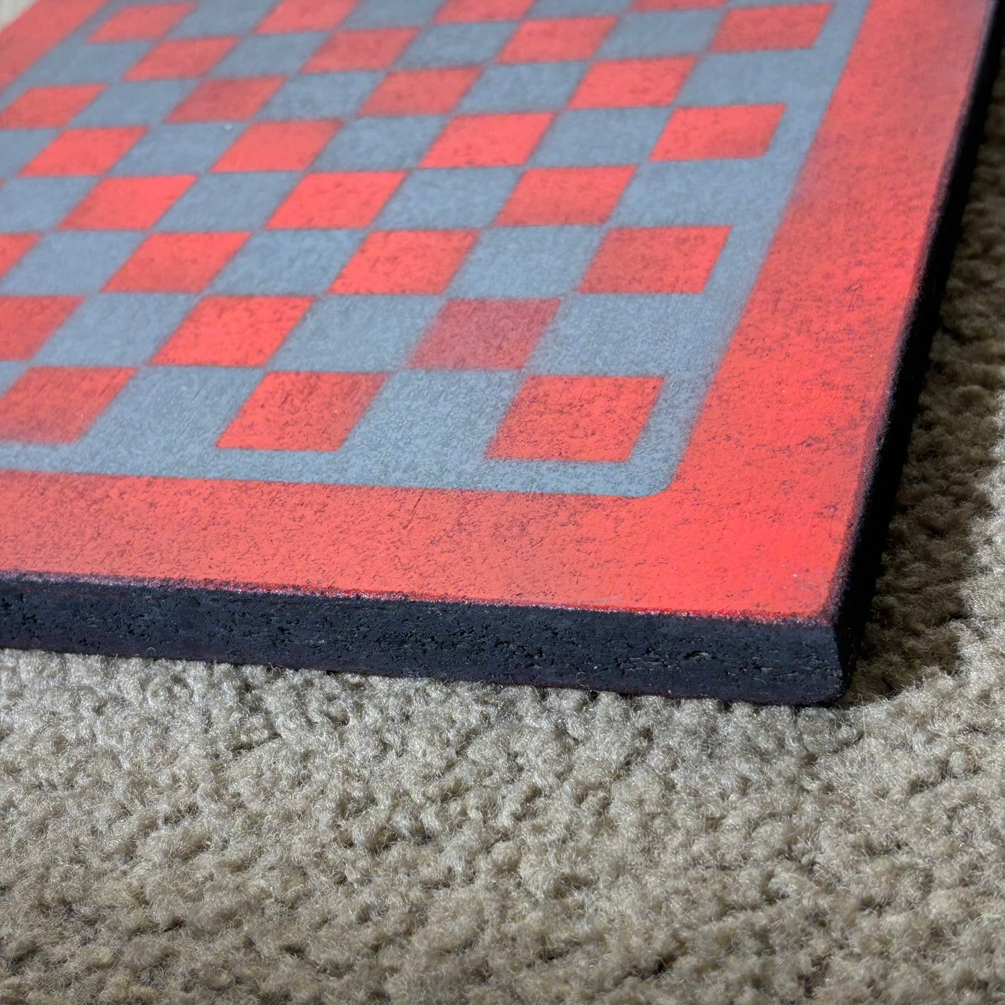 Blue & Red - Painted Chess Board