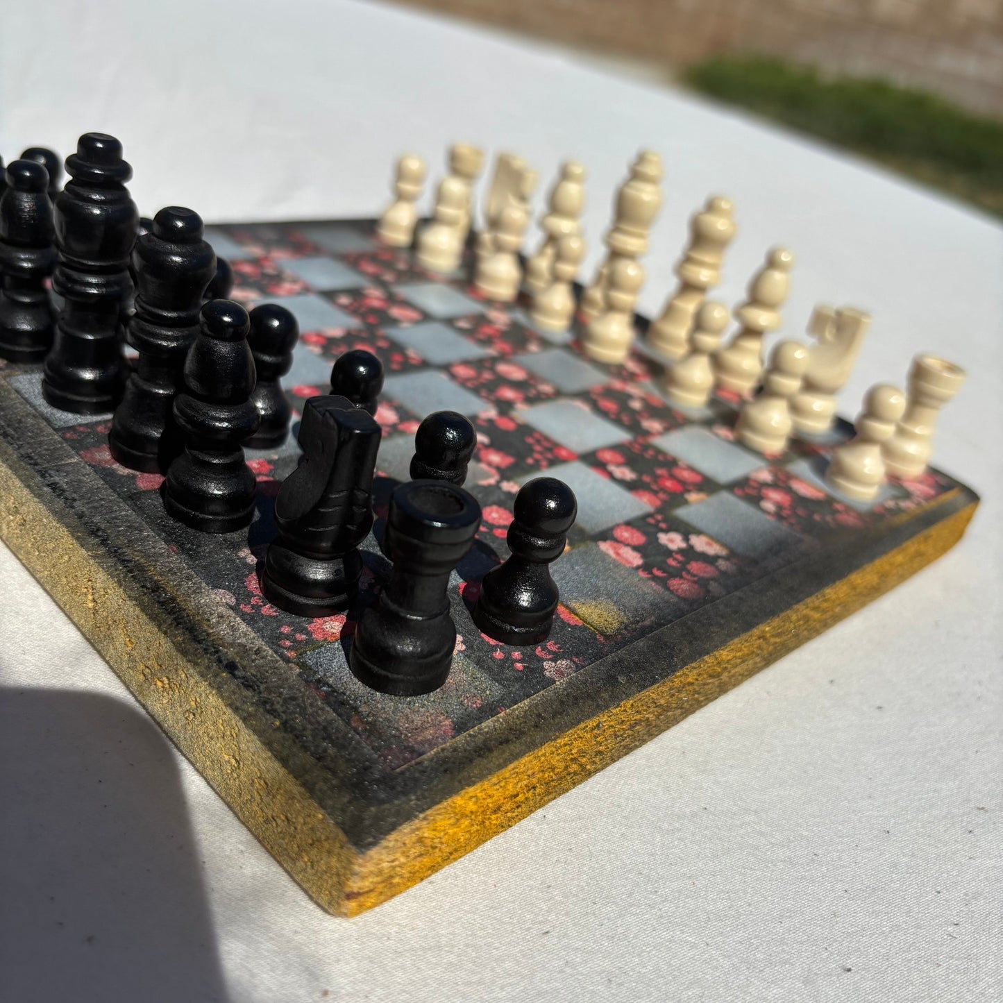 Vintage Flowers - Scrapbook Chess Set