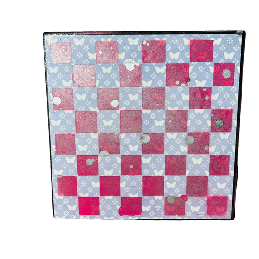 Purple Butterfly - Scrapbook Chess Board