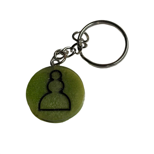 Lime Green Pawn - Handmade Resin Keychain - Flat Edition