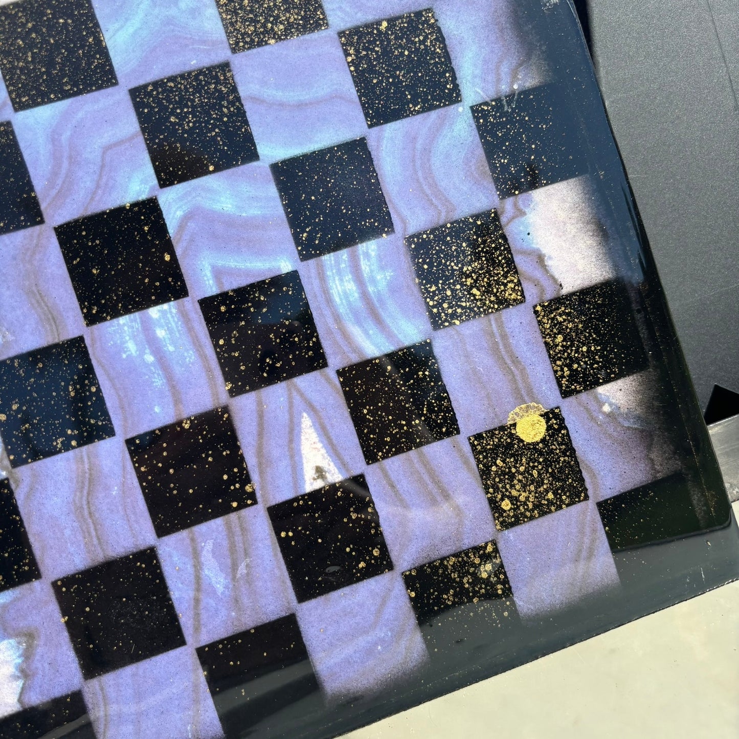 Ocean Blue - Resin Coated Chess Board