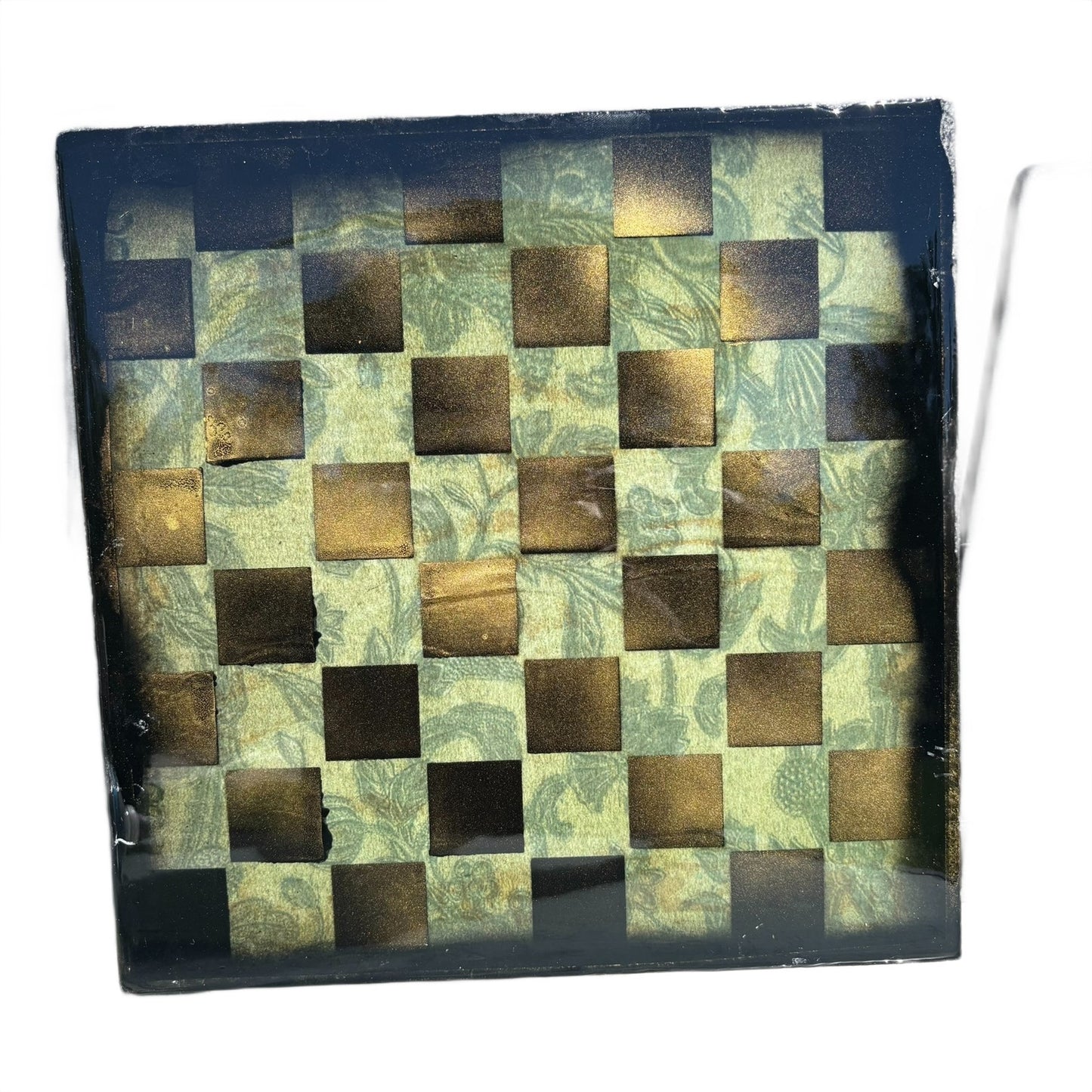 Golden Green - Resin Coated Chess Board