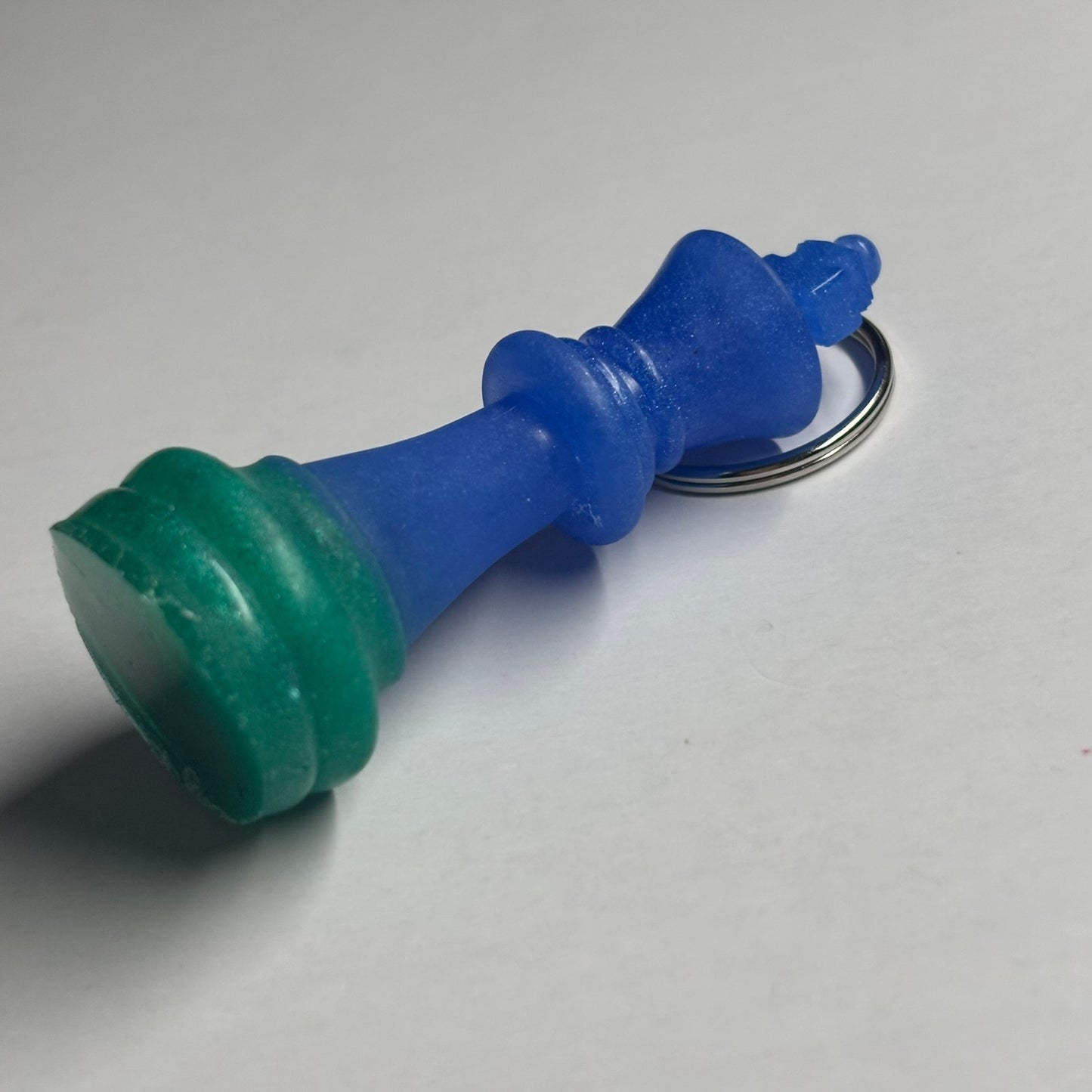 Blue/Green King - Handmade Resin Keychain