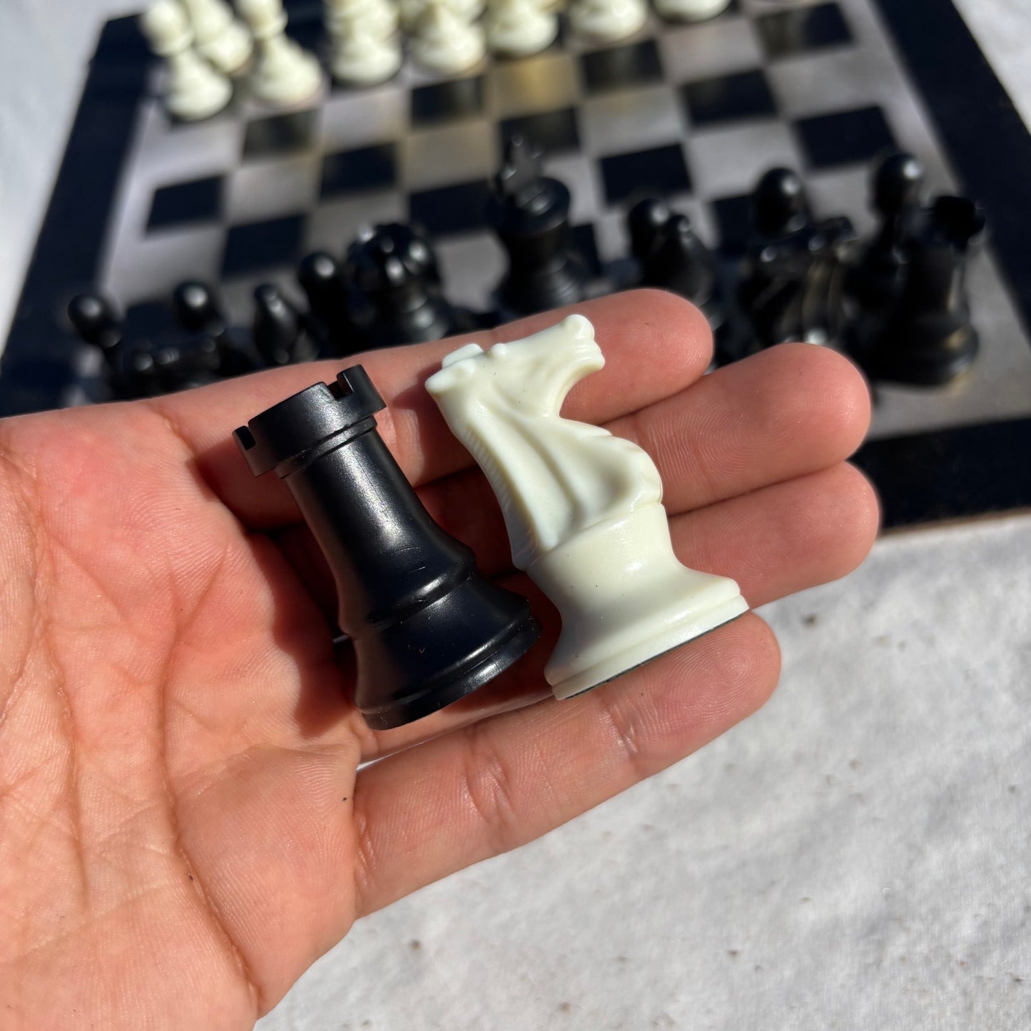 Simple Cream - Painted Chess Set