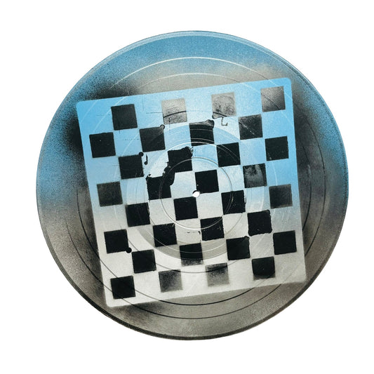 Blue & Black Chrome - Vinyl Chess Board