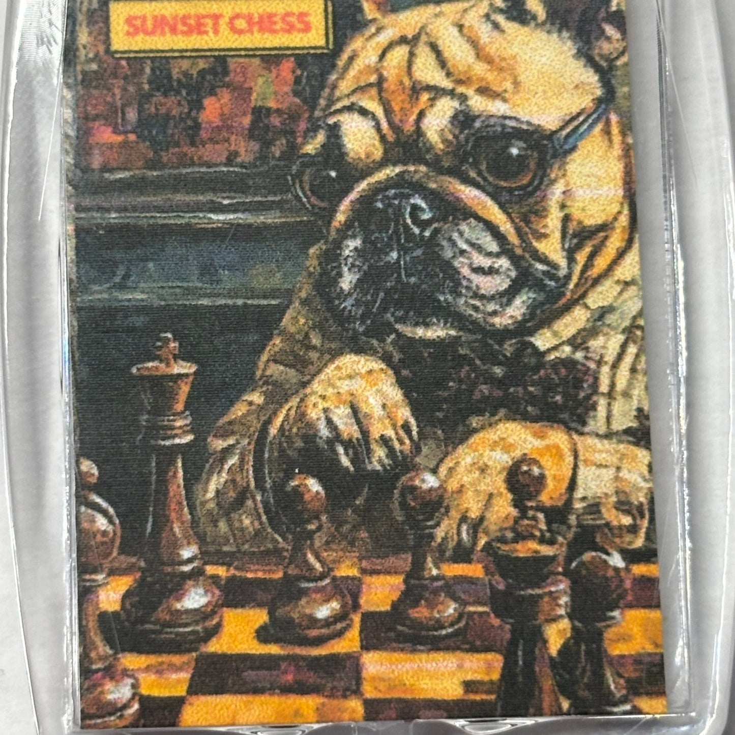 Serious Dog - Chess  Photo Keychain