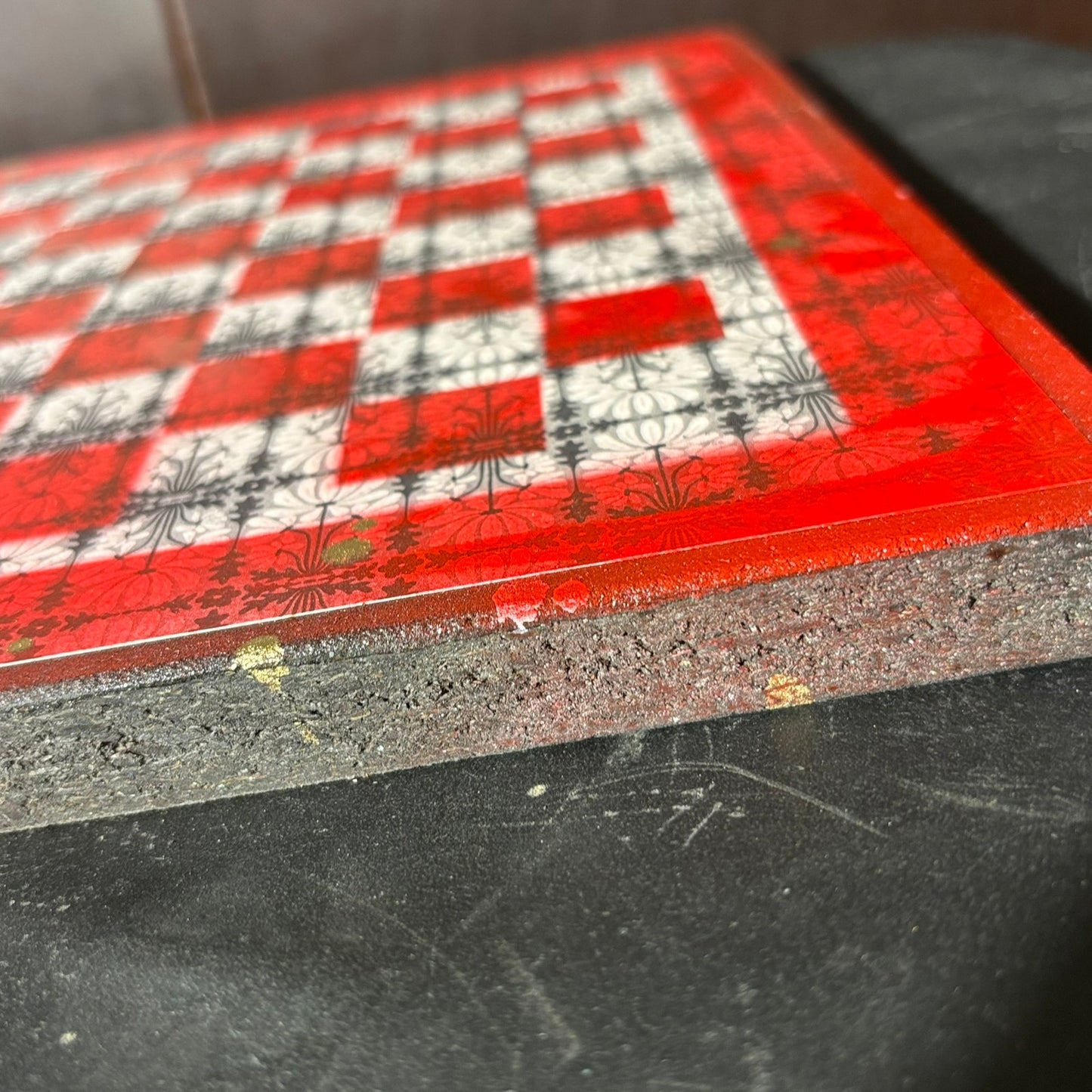 Vintage Red - Scrapbook Chess Board