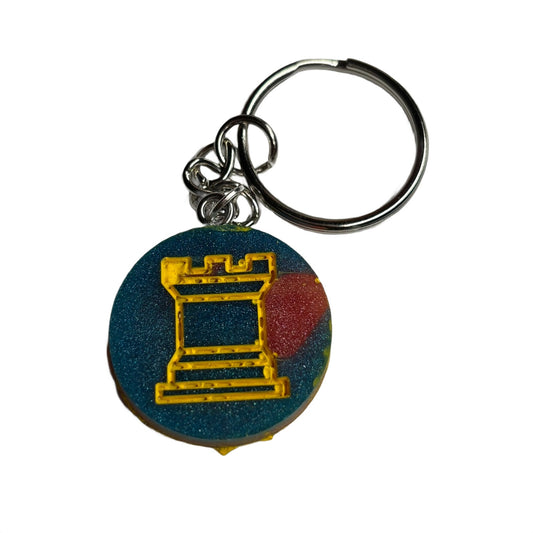 Color Flipped Rook - Handmade Resin Keychain