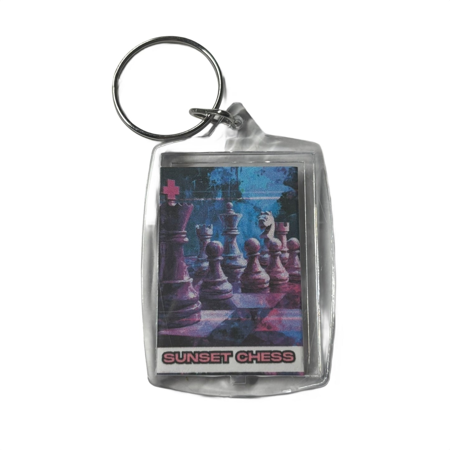 Color Purple - Chess  Photo Keychain
