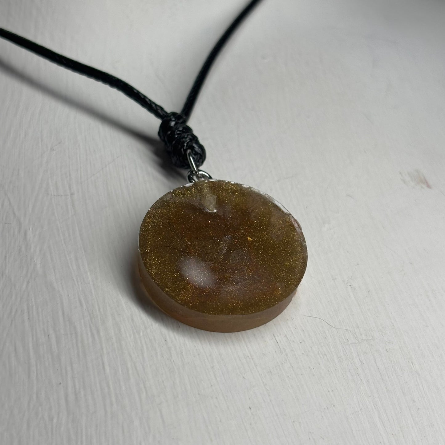 Orange Print Rook - Handmade Resin Chess Necklace