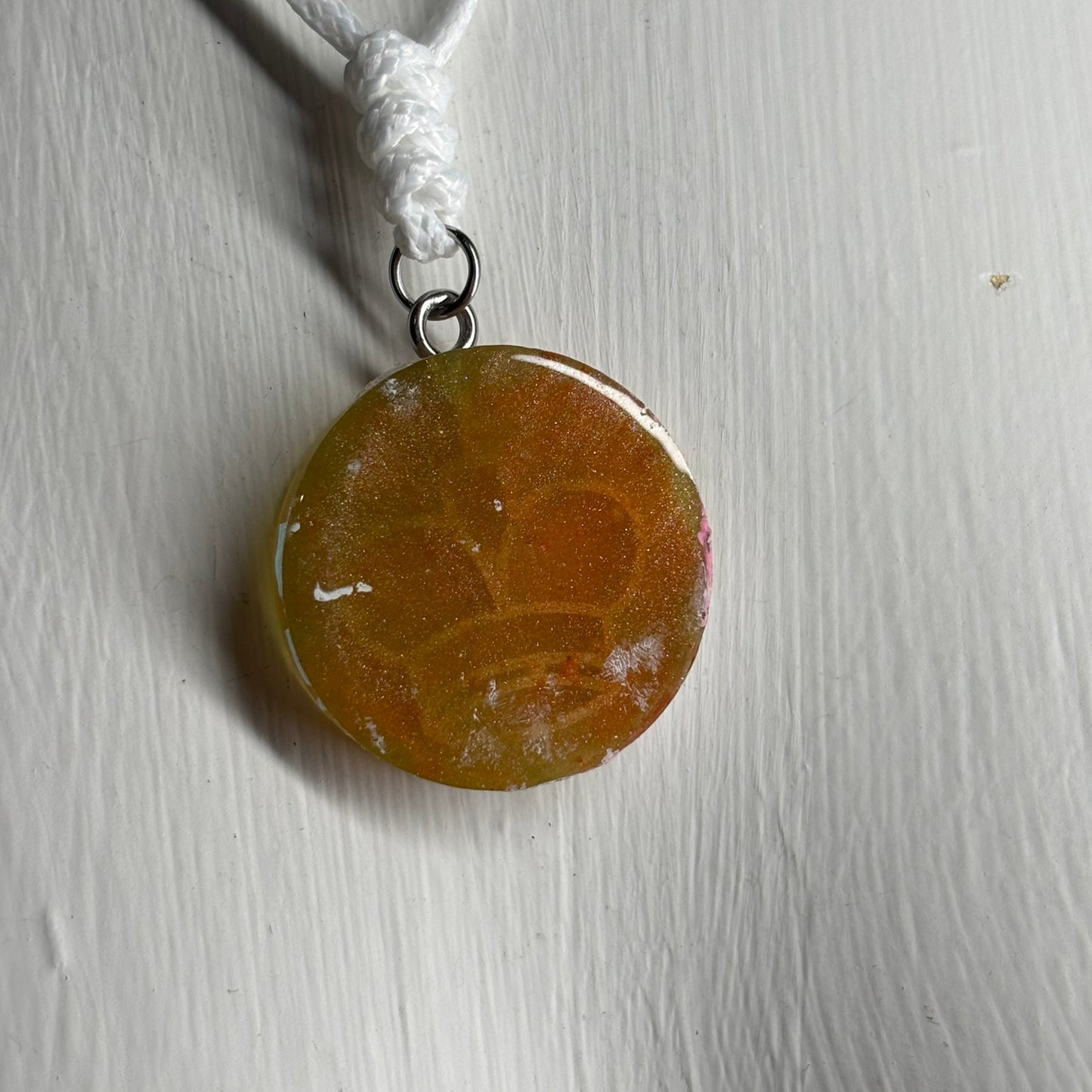 Yellow Sunset King - Handmade Resin Chess Necklace