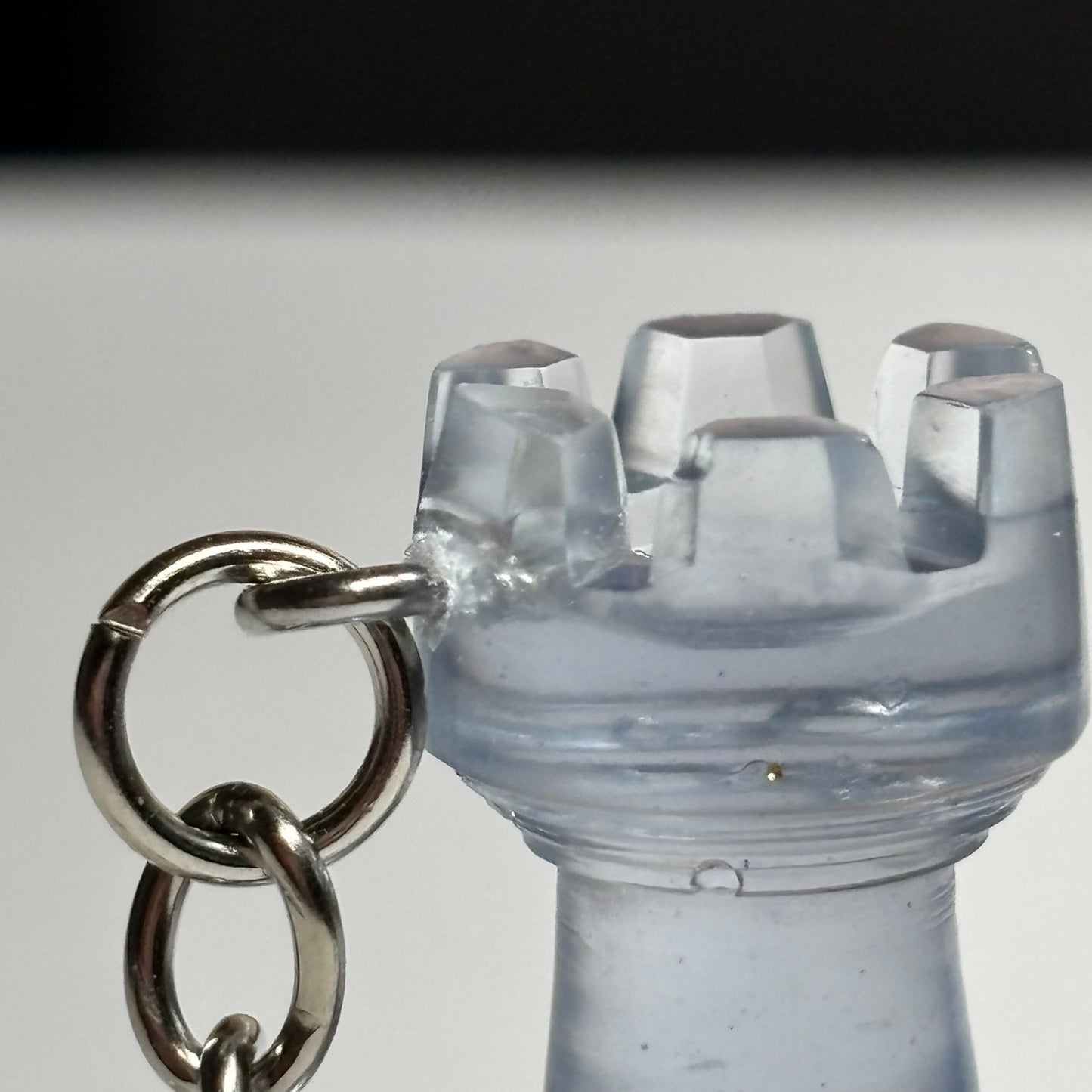 Clear Blue Rook - Handmade Resin Keychain