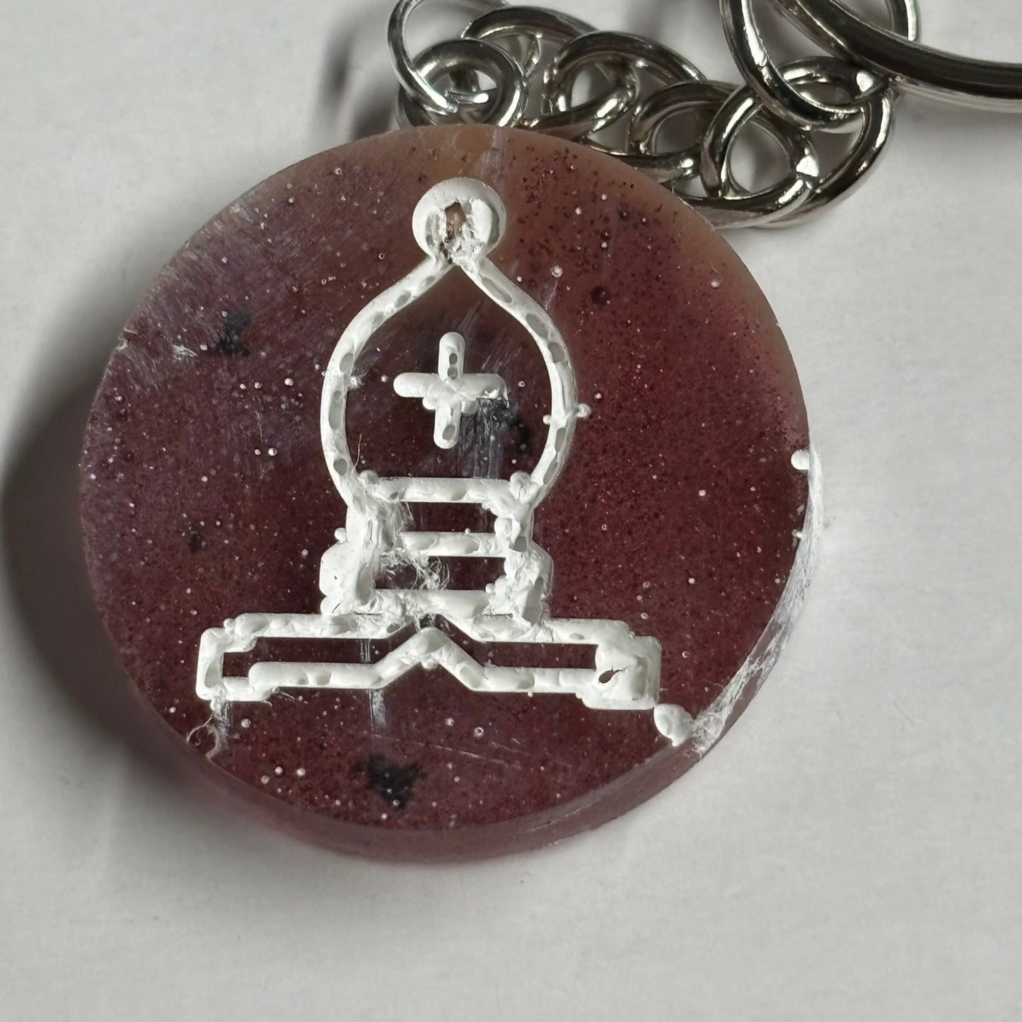 Rusted Colored Bishop - Handmade Resin Keychain