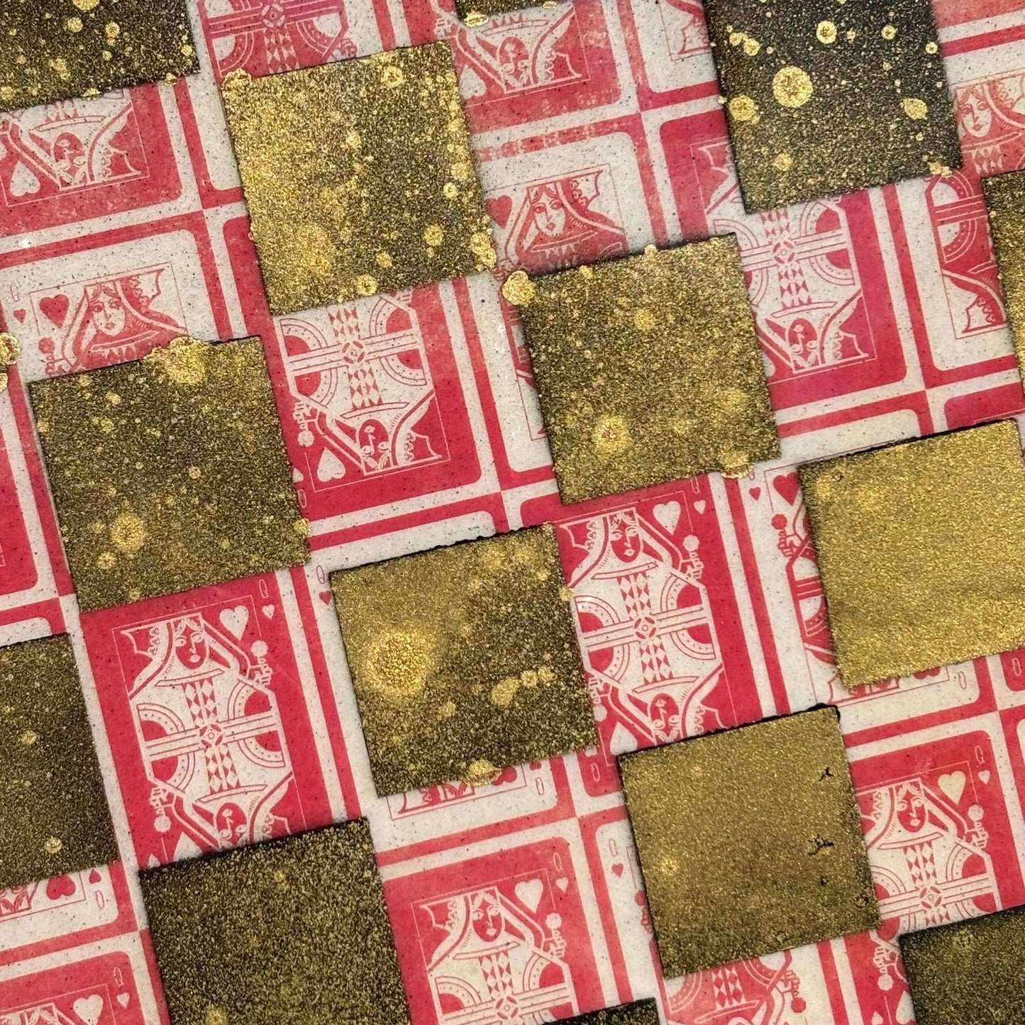 Golden Red & White - Resin Coated Chess Board