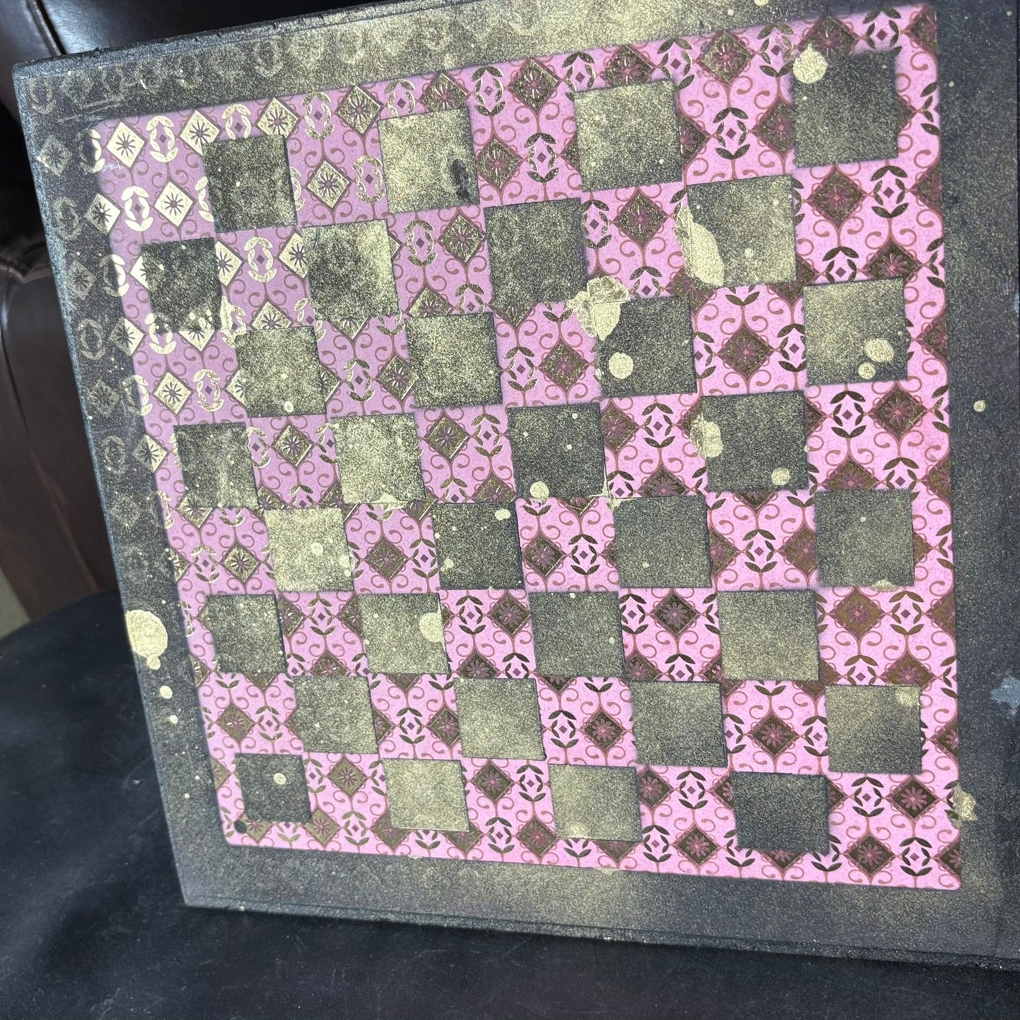 Classic Pink Pattern - Scrapbook Chess Board