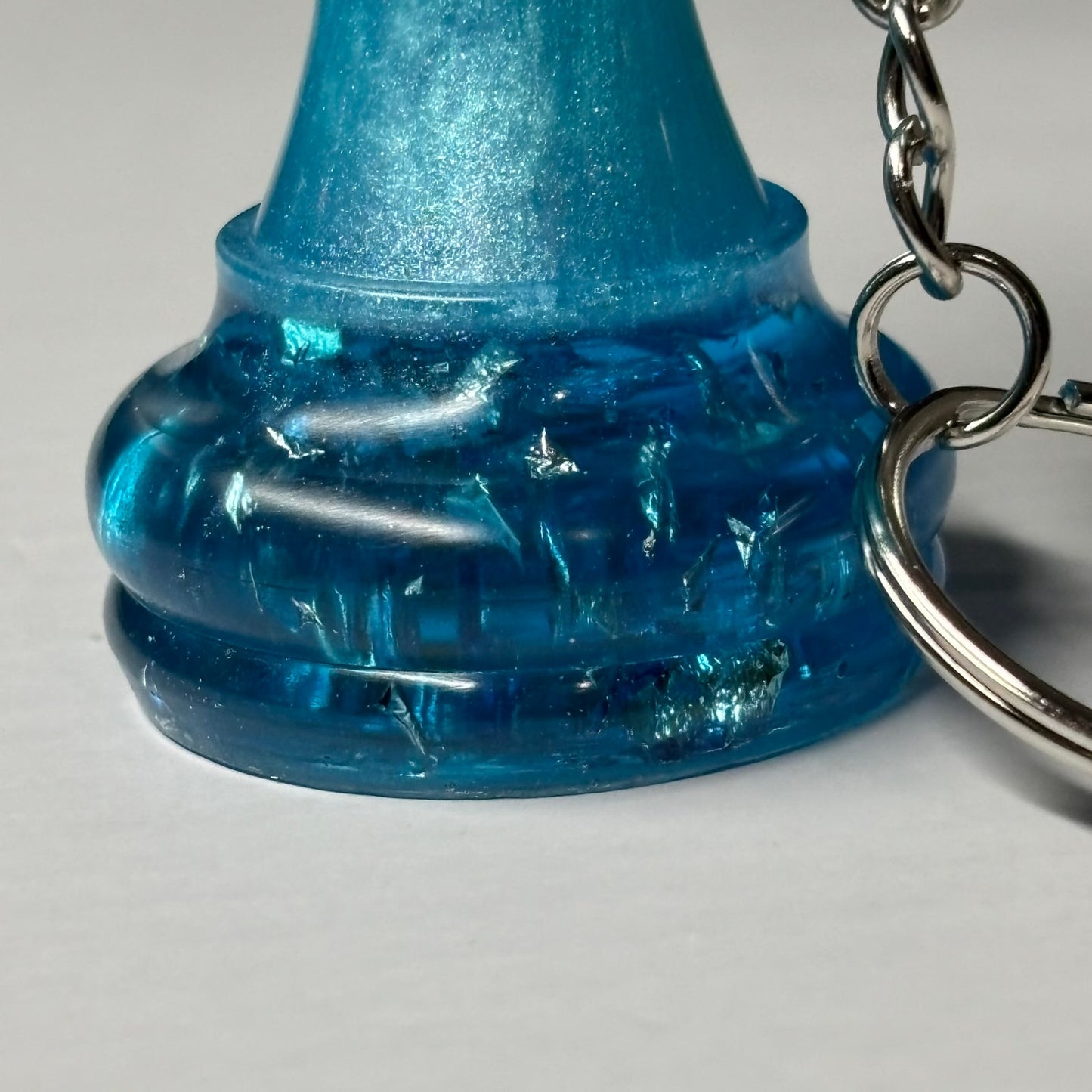 The Ice Blue Rook - Handmade Resin Keychain - Large Edition