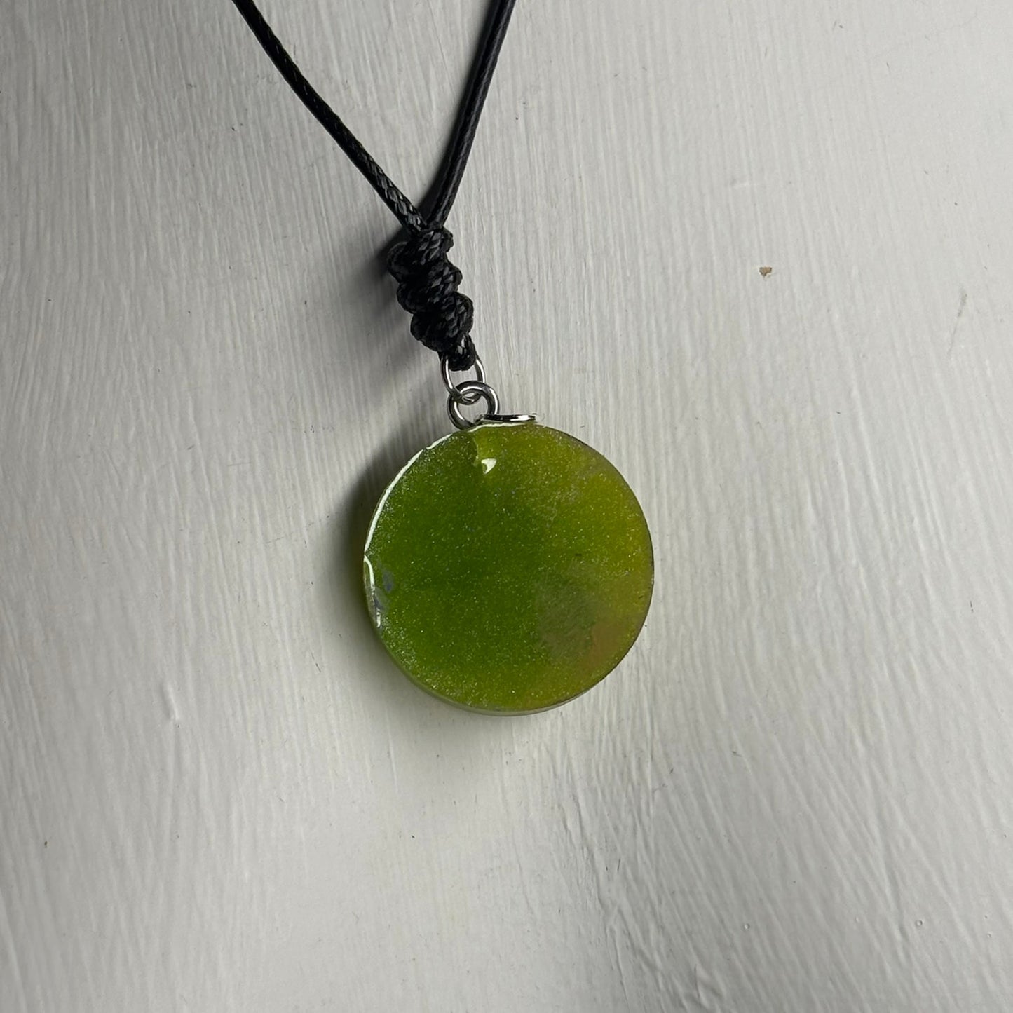 Lime Green Pawn - Handmade Resin Chess Necklace