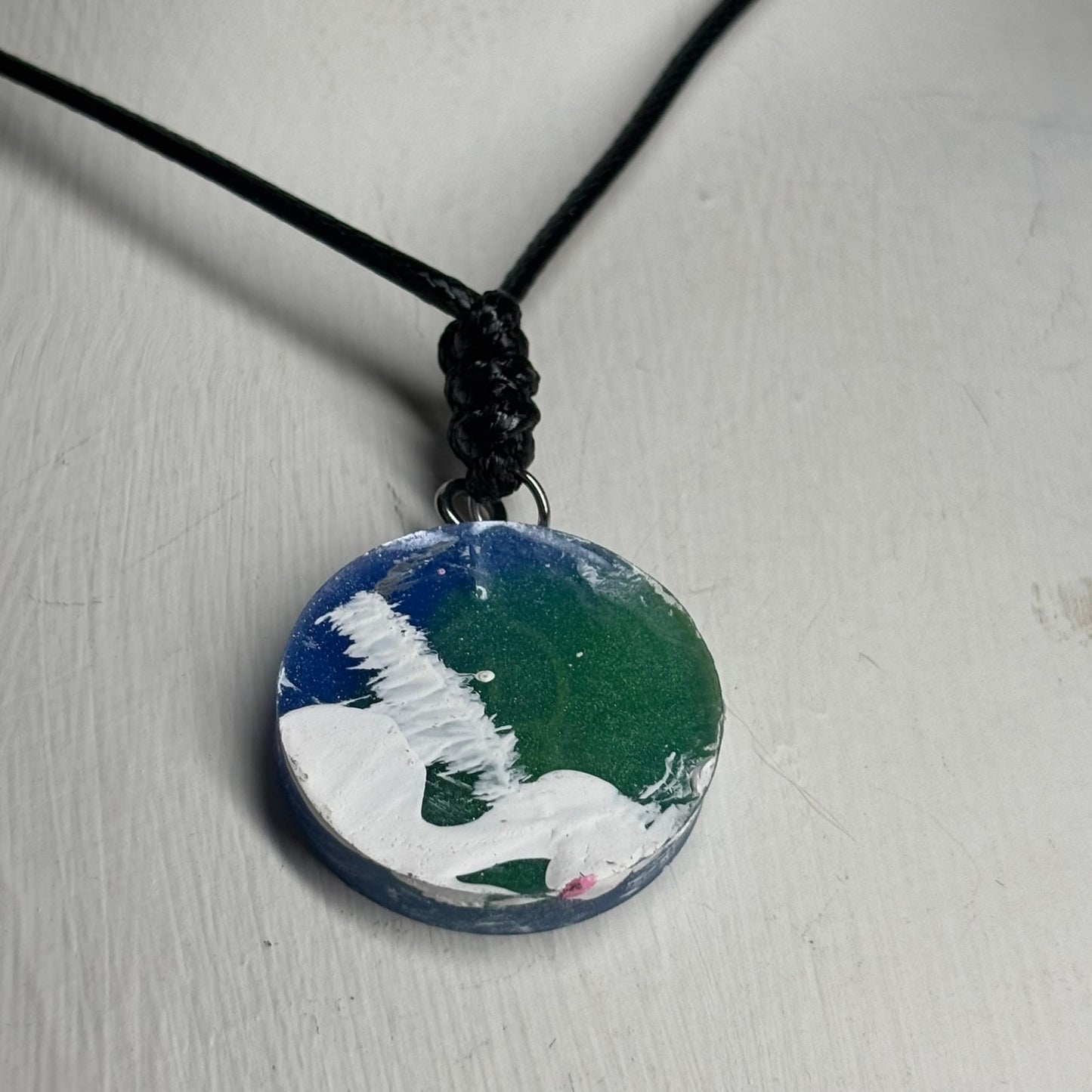 Blue Bishop - Handmade Resin Chess Necklace