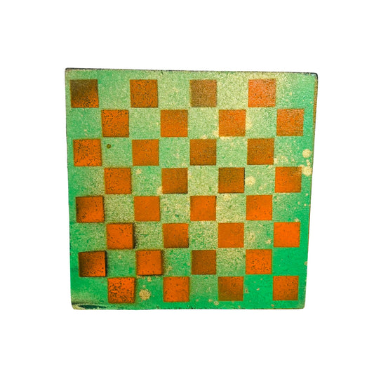 Golden Green Orange - Painted Double Sided Chess Board