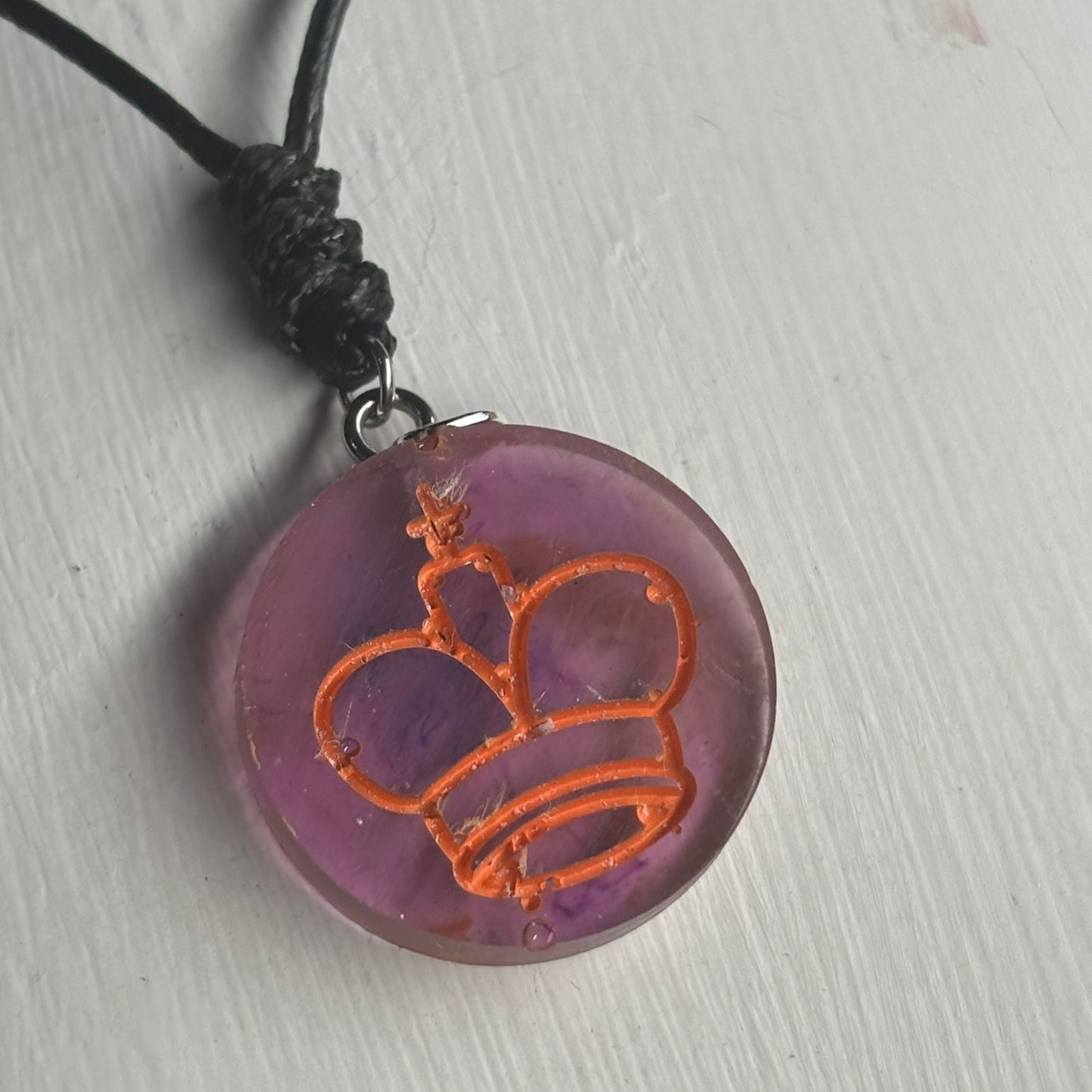 Purple King - Handmade Resin Chess Necklace