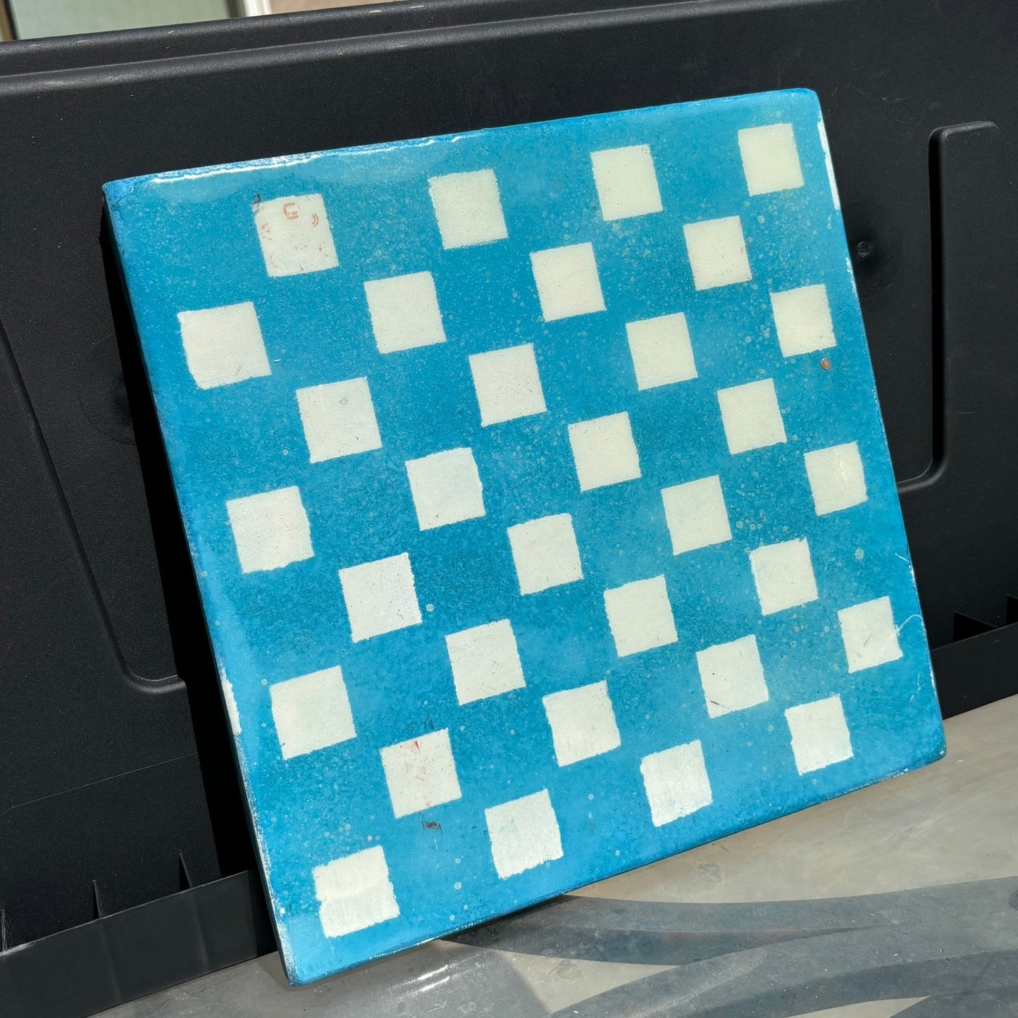 Sky Blue - Resin Coated Chess Board