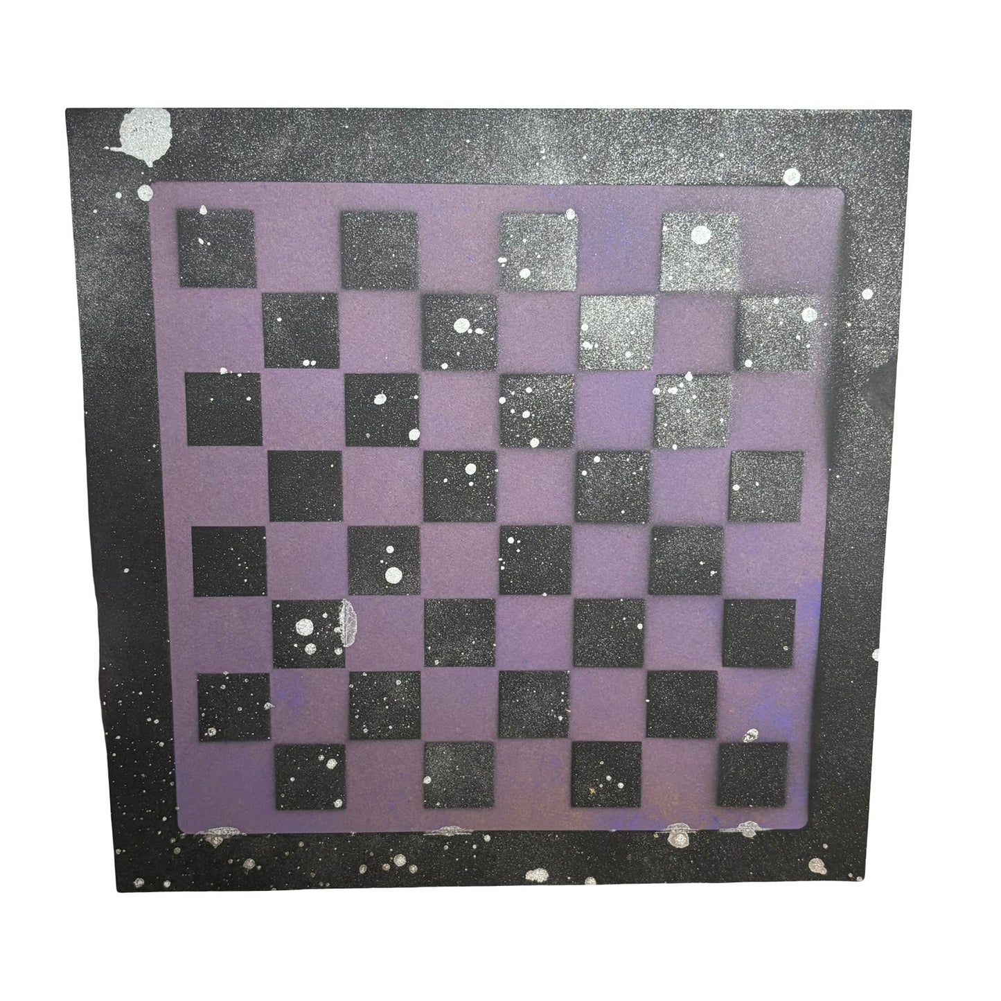 Black & Purple - Painted Chess Board