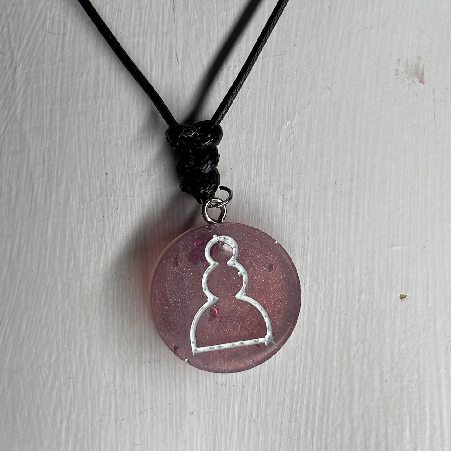 Classy Pink Pawn - Handmade Resin Chess Necklace