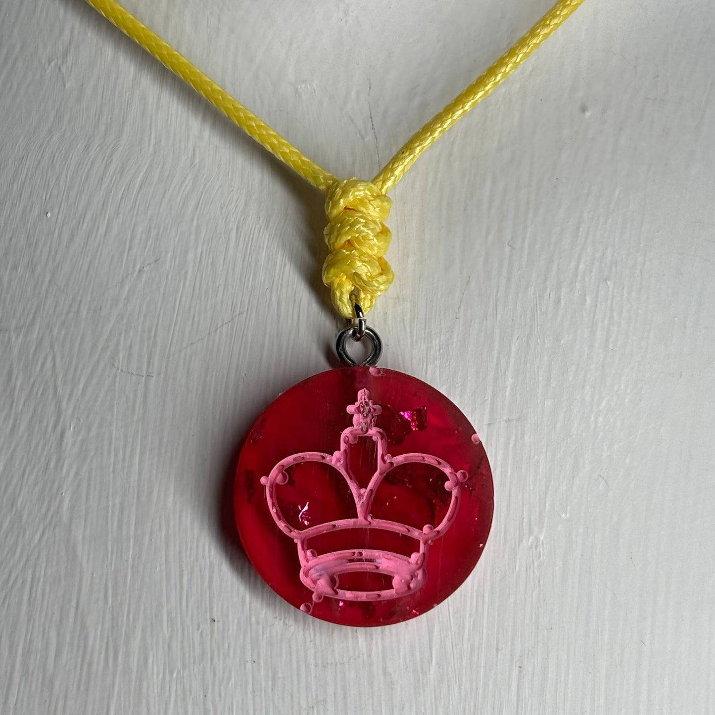 Banana Pink King - Handmade Resin Chess Necklace
