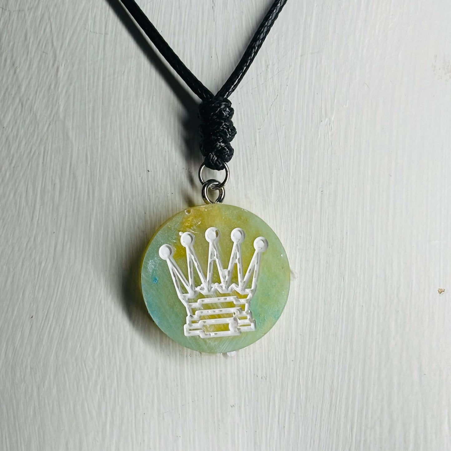 Tropics Green Queen - Handmade Resin Chess Necklace