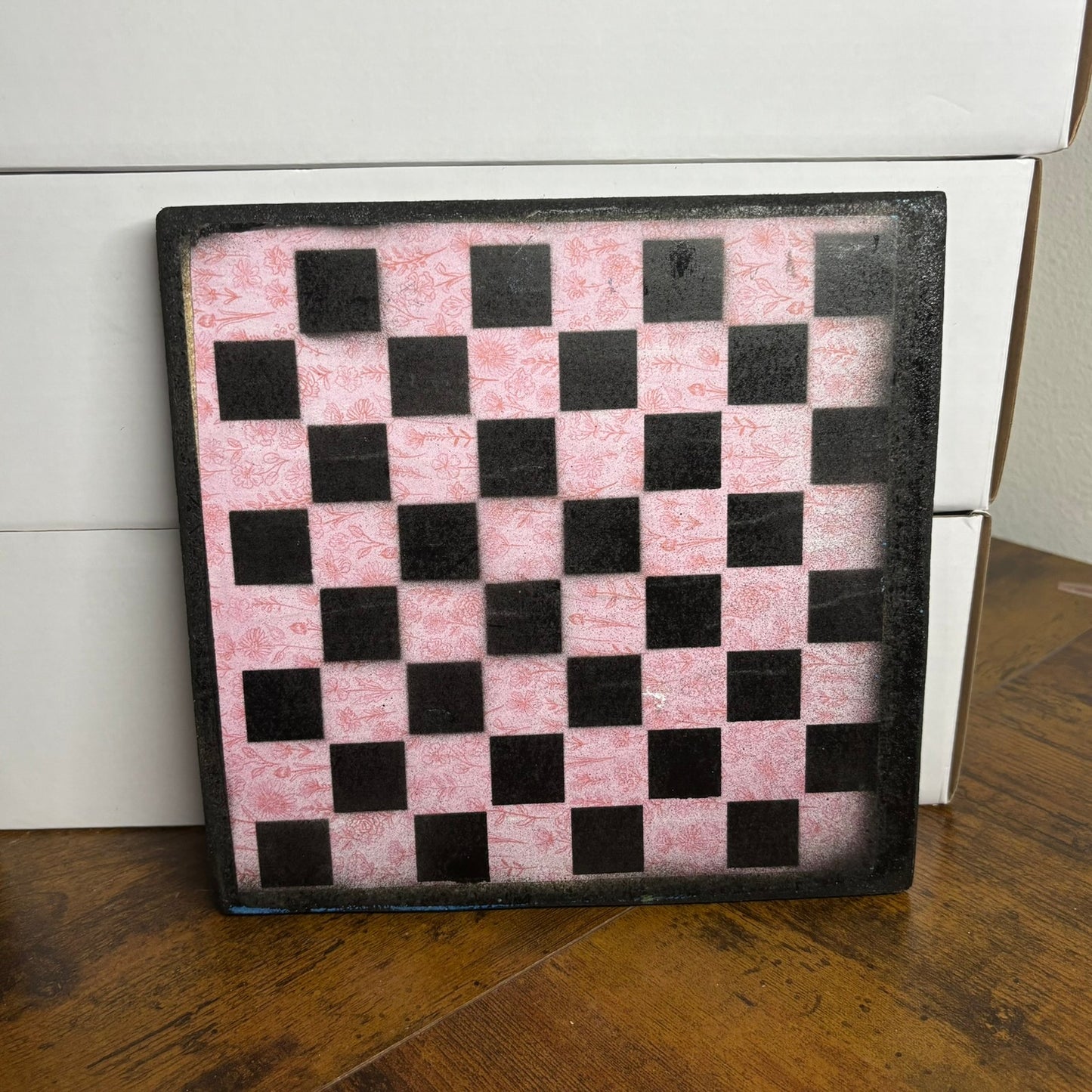 Yellow & Black - Painted Double Sided Chess Board
