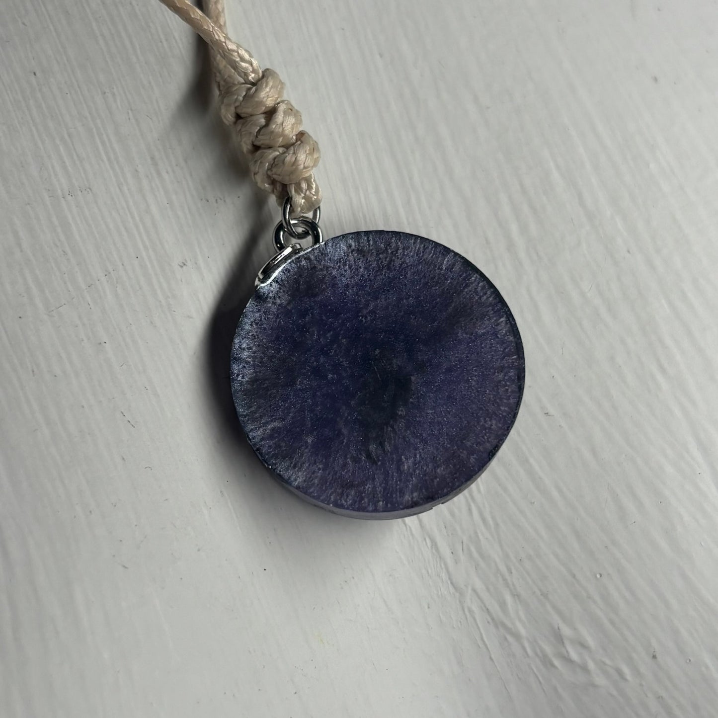 Cream Dark Purple Queen - Handmade Resin Chess Necklace