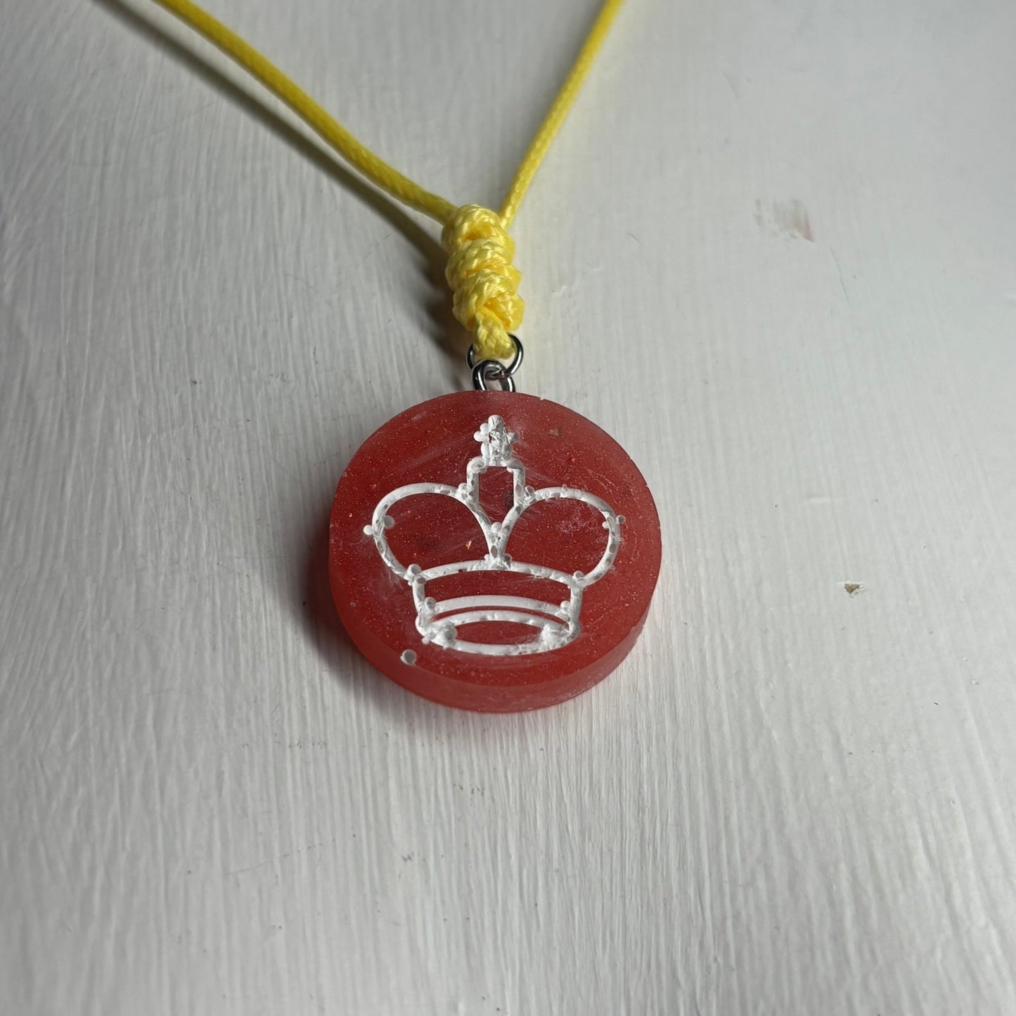 Red King - Handmade Resin Chess Necklace