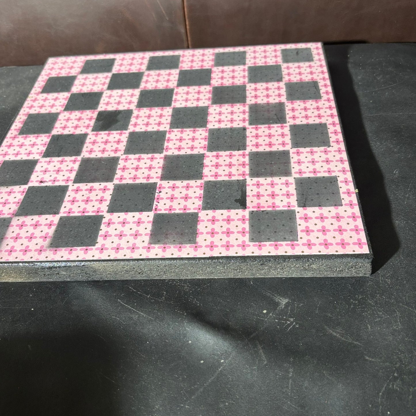 Pink & Black - Scrapbook Chess Board