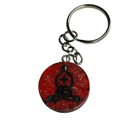 Crystal Red Bishop - Handmade Resin Keychain