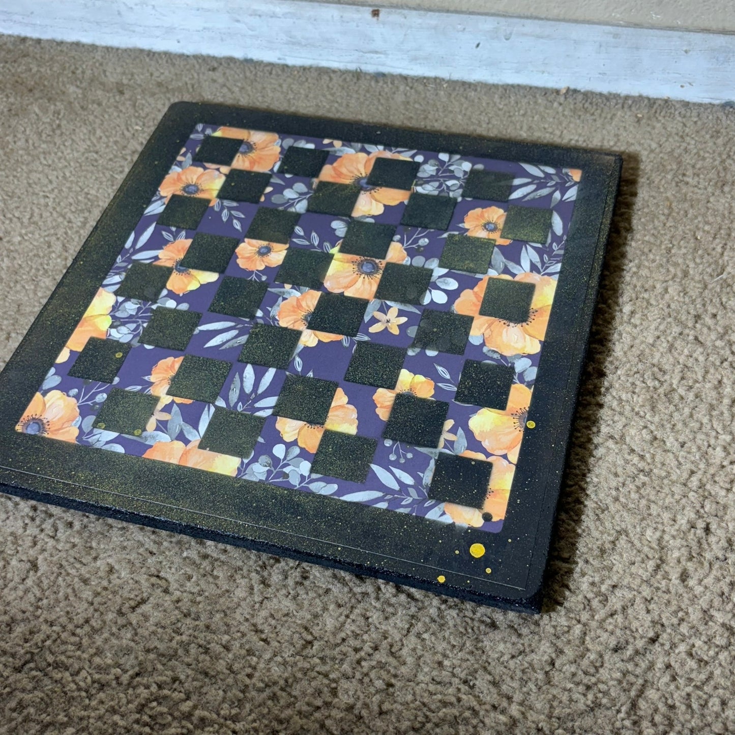 Yellow Flowers - Scrapbook Chess Board
