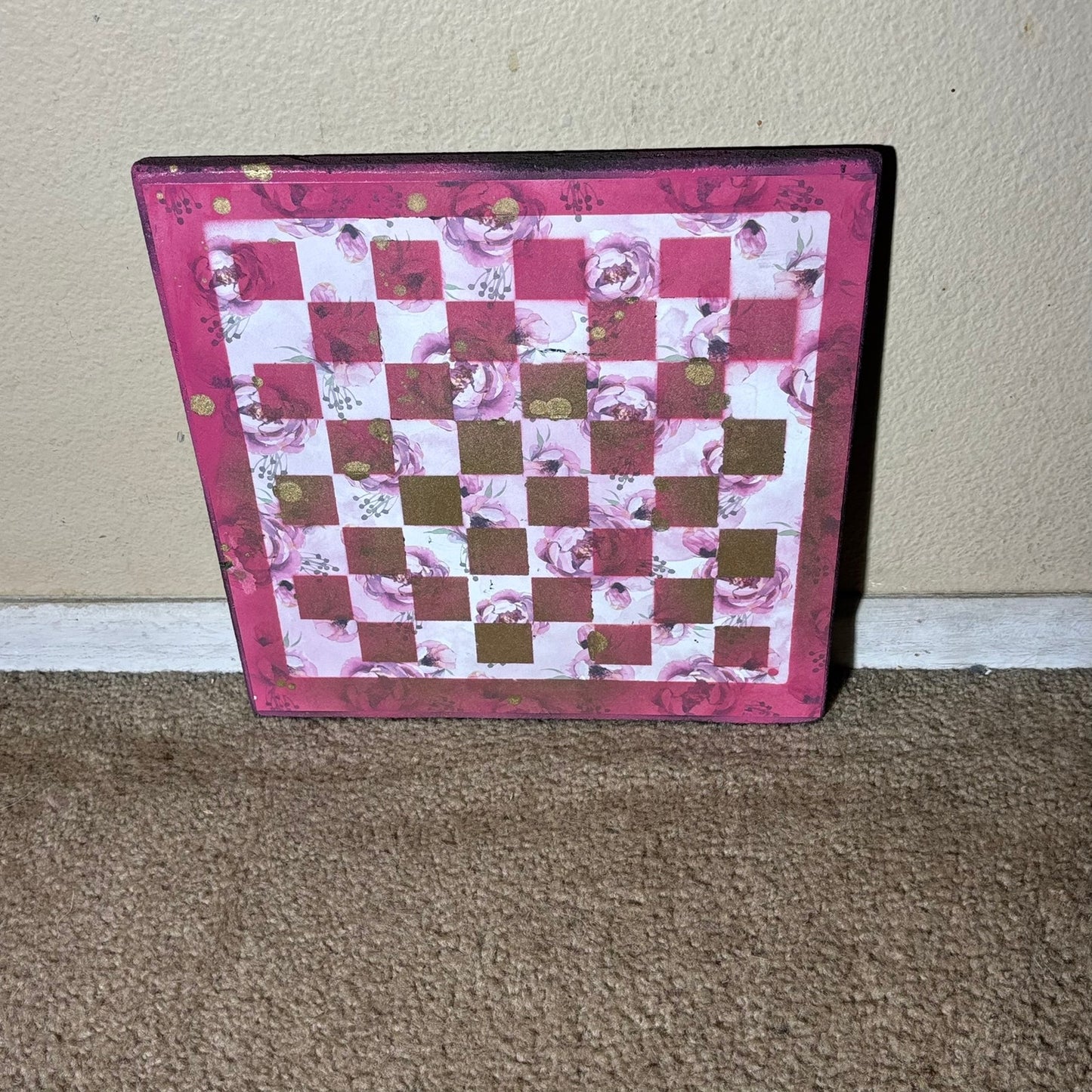 Gold Pink Lush - Scrapbook Chess Board