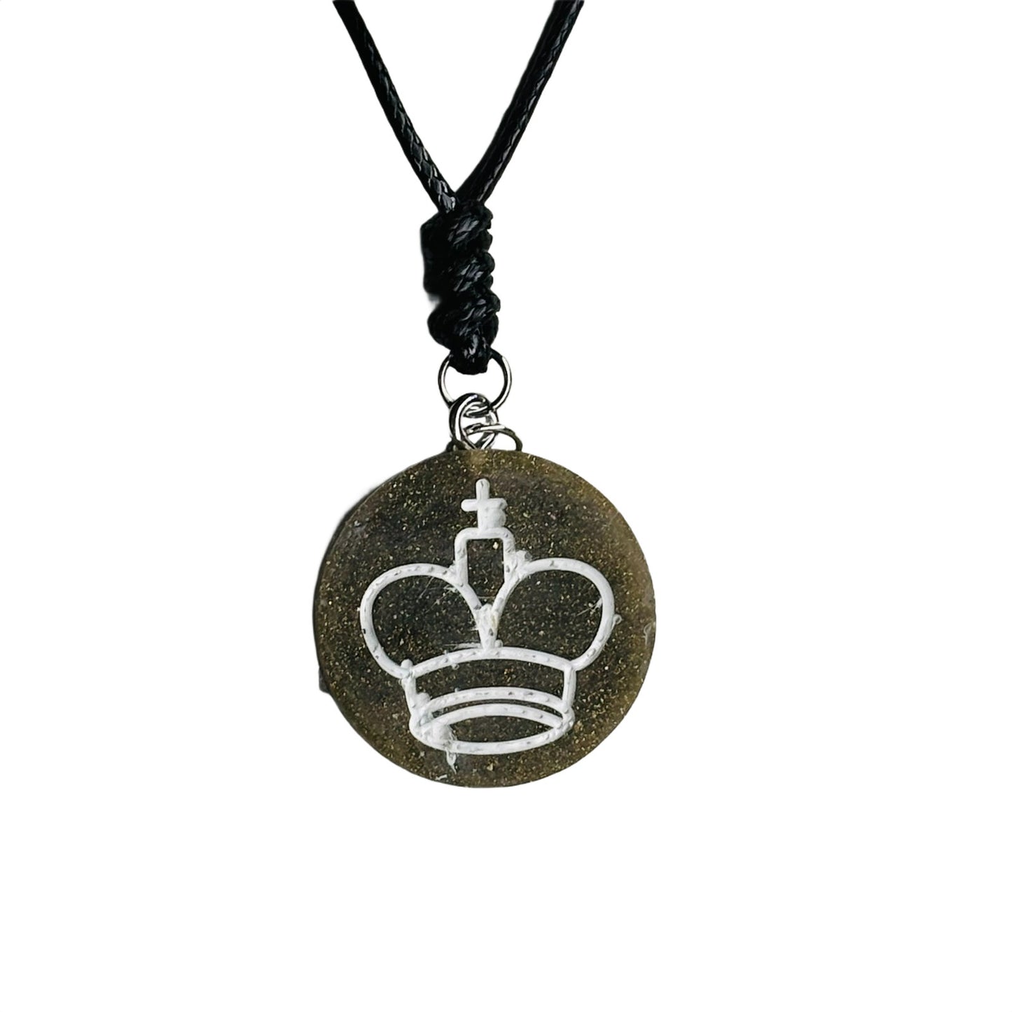 Dark Green King - Handmade Resin Chess Necklace