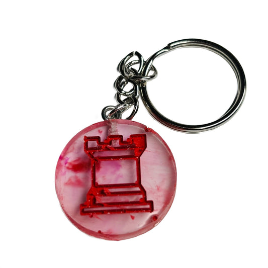 Misty Red Rook - Handmade Resin Keychain