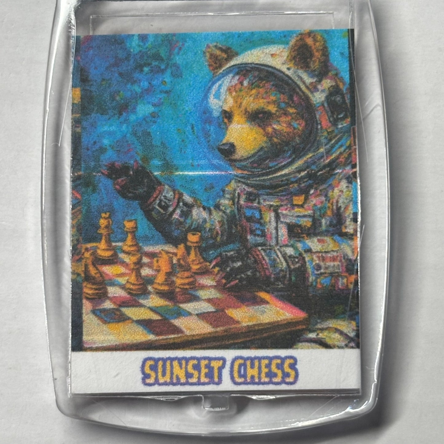 Space Bear - Chess  Photo Keychain