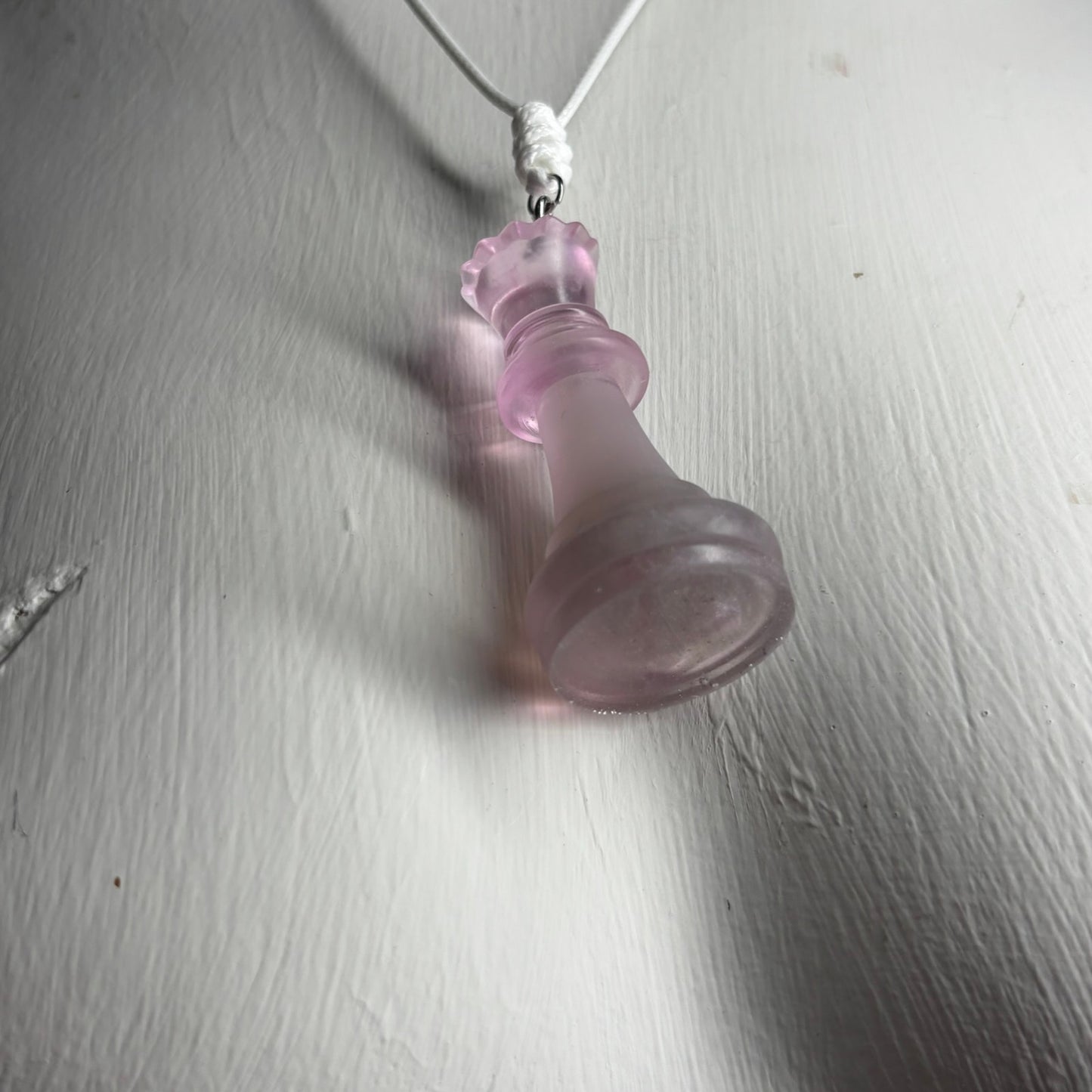 Simple Pink Queen - Handmade Resin Chess Necklace