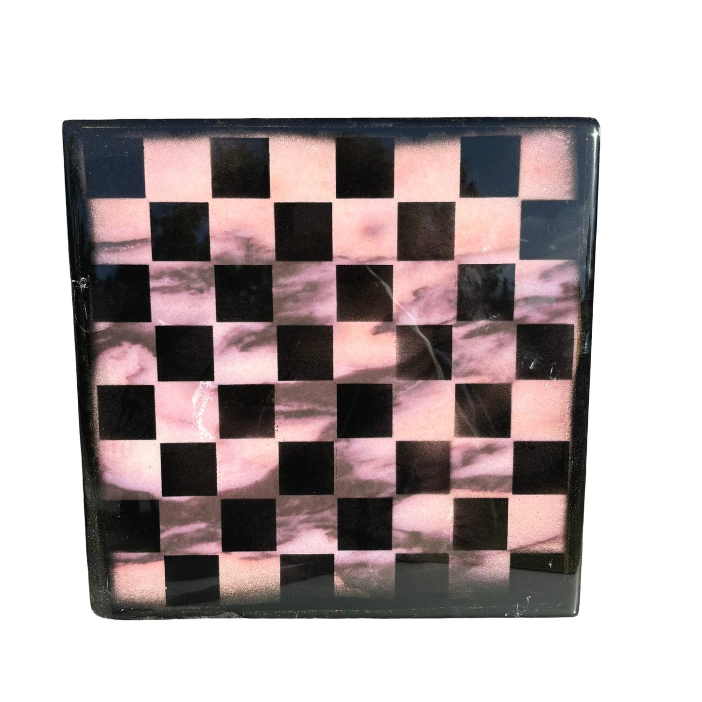 Pink Swish - Resin Coated Chess Board