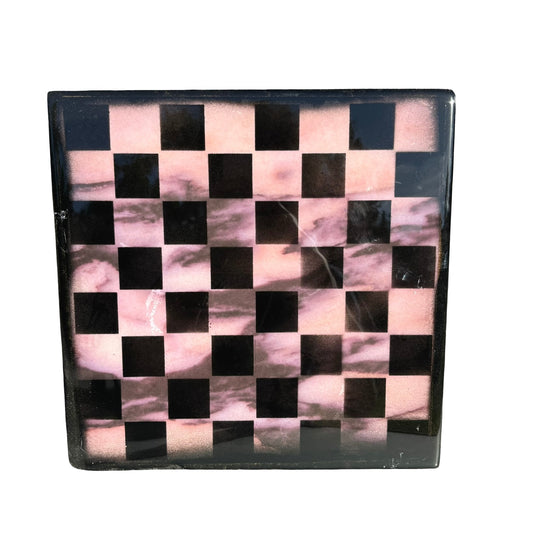 Pink Swish - Resin Coated Chess Board