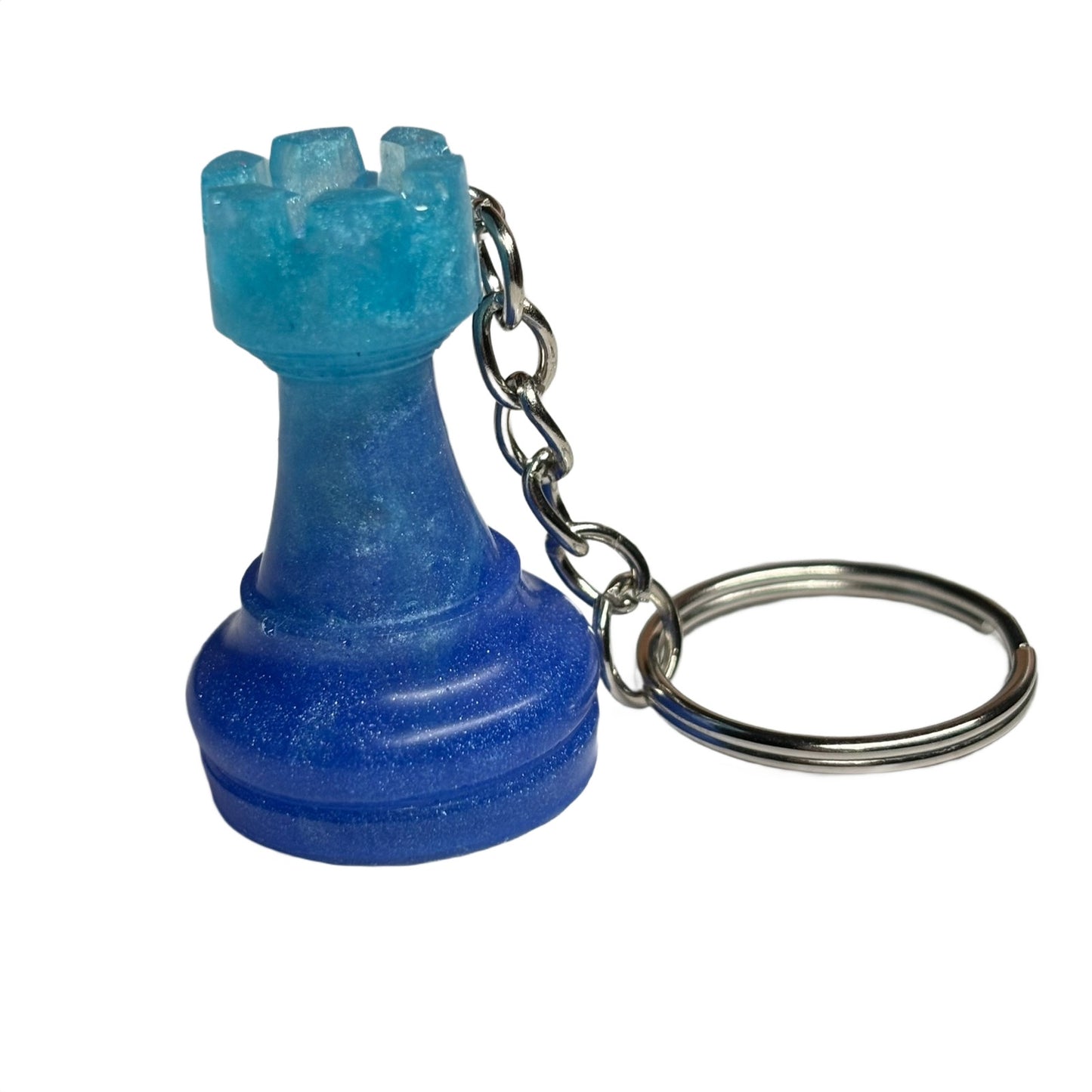 Blue Iced Rook - Handmade Resin Keychain
