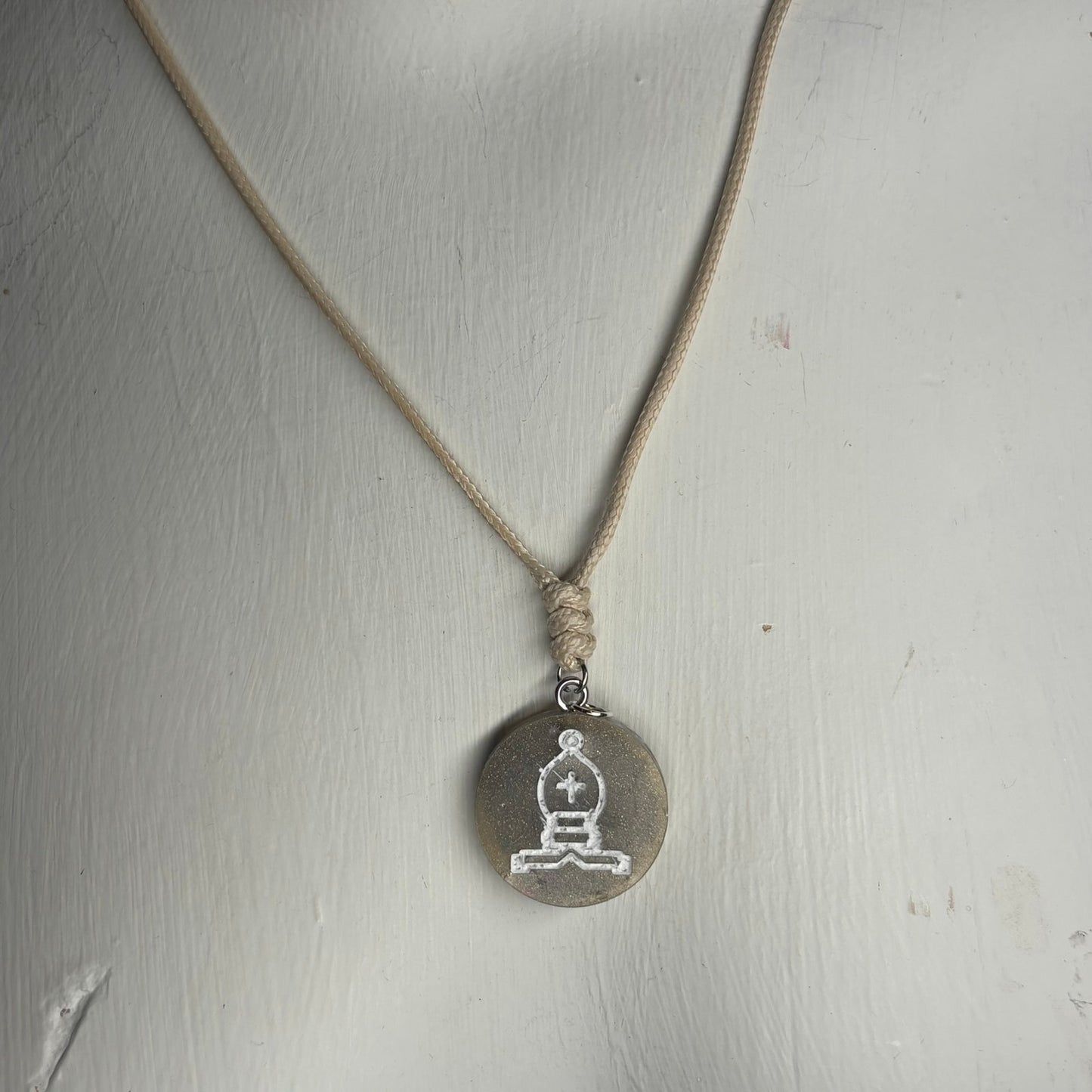 Rich Green Bishop - Handmade Resin Chess Necklace